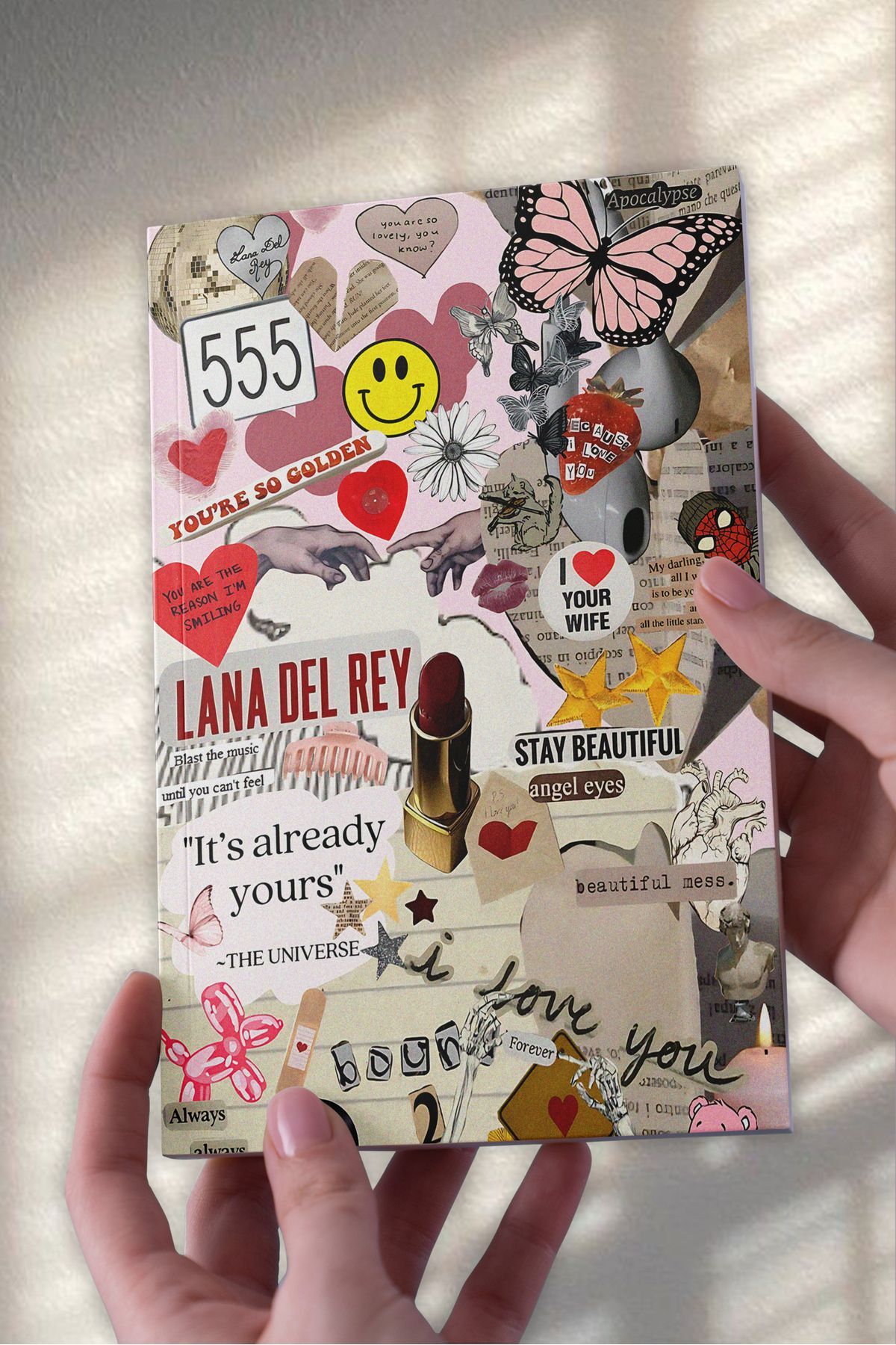 Ludios Material Girl Kolaj A5 Çizgisiz Günlük Hediyelik Günlük Defter (50 Sayfa)