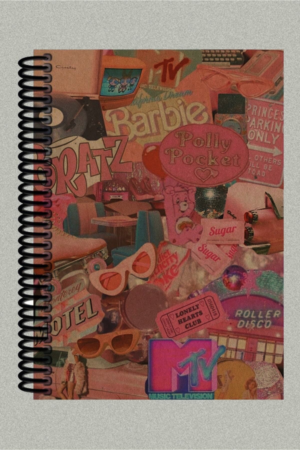 Ludios Aşko Kolaj Desenli Spiralli A5 Çizgisiz Defter (200 Sayfa)