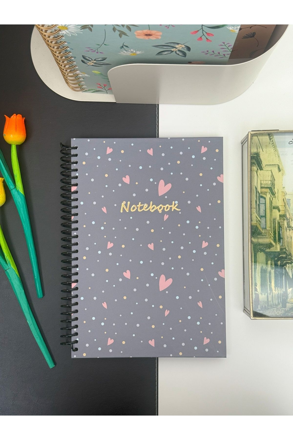 notin paper 17x24 cm Spiralli Kareli Sert Kapak 100 Yaprak Defter