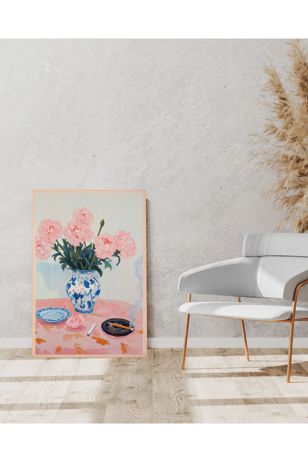 Tuba Decor Tek parça Ahşap Çerçeve Görünümlü MDF Tablo