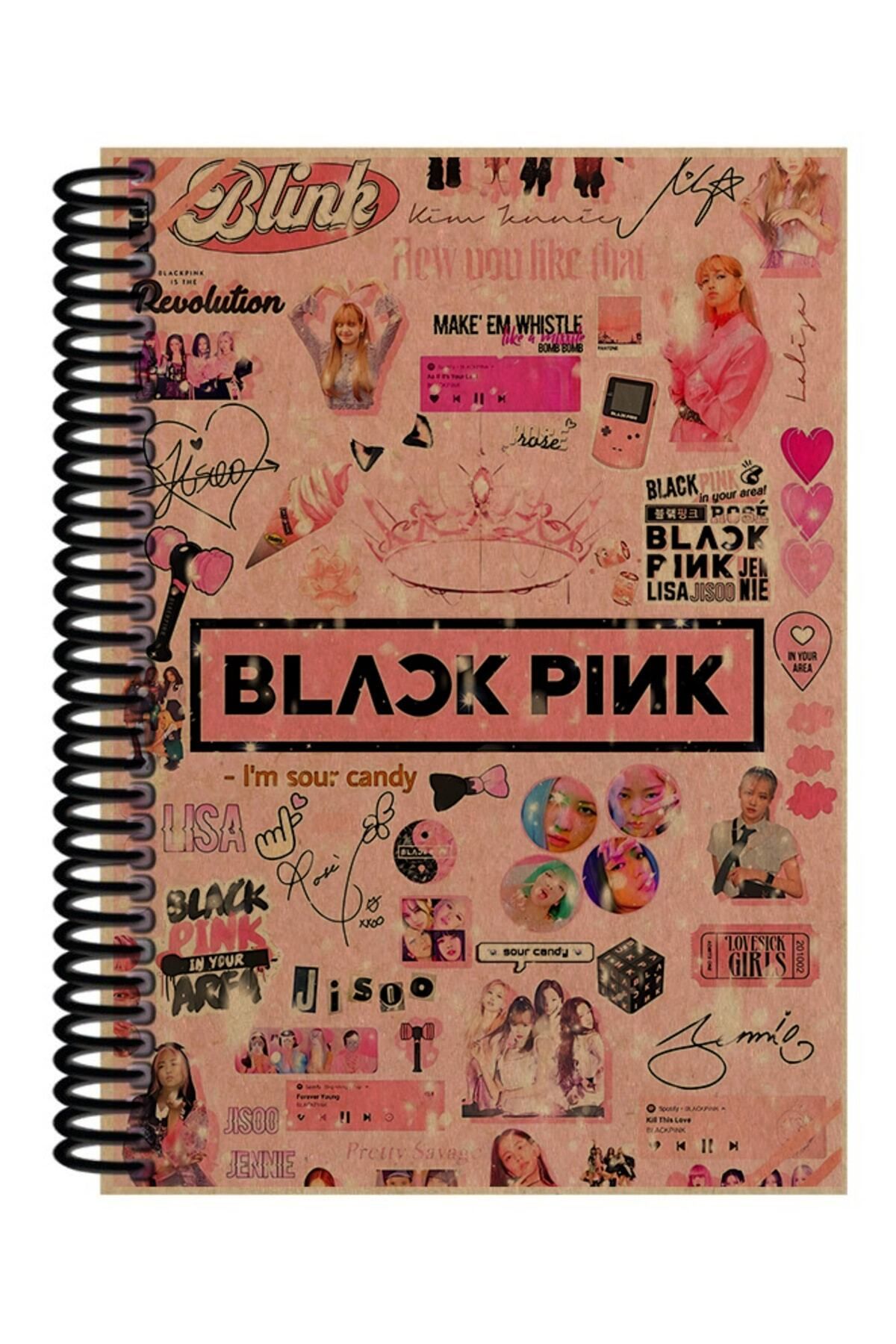 Ludios Blackpink Desenli Spiralli A5 Çizgisiz Defter (200 Sayfa)