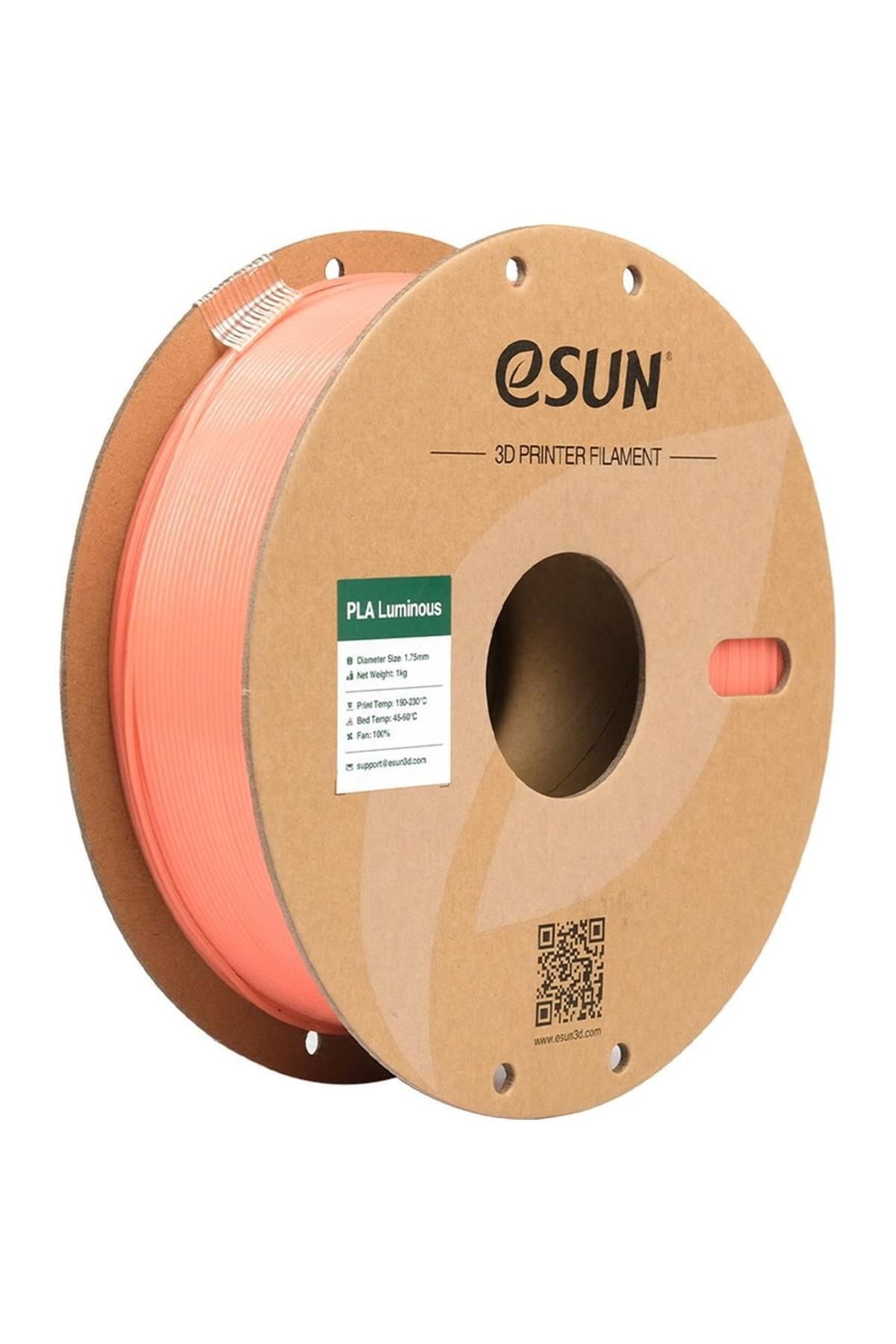 eSun Urhanshop Esun Luminous Pla 1.75mm 1Kg Turuncu Karanlıkta Parlayan