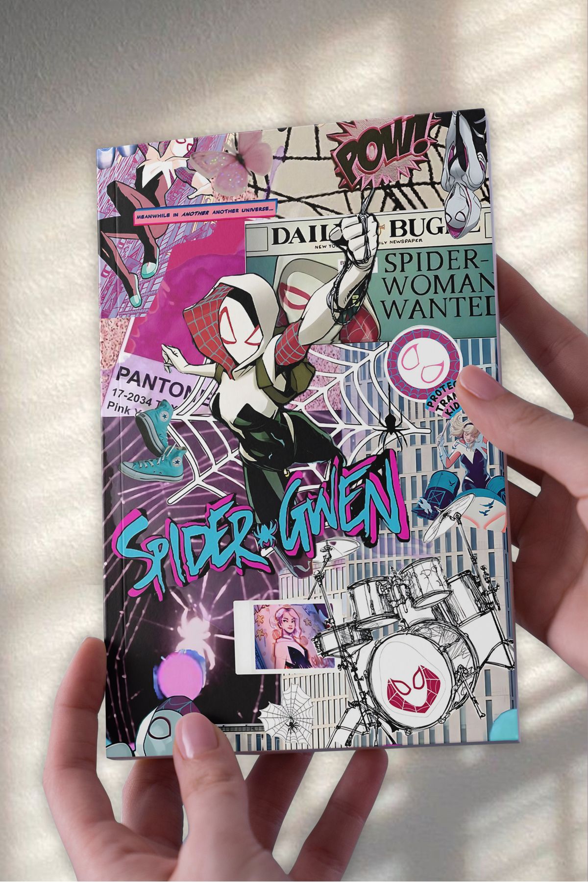 Ludios Spider Gwen Kolaj A5 Çizgisiz Günlük Hediyelik Defter (50 Sayfa)