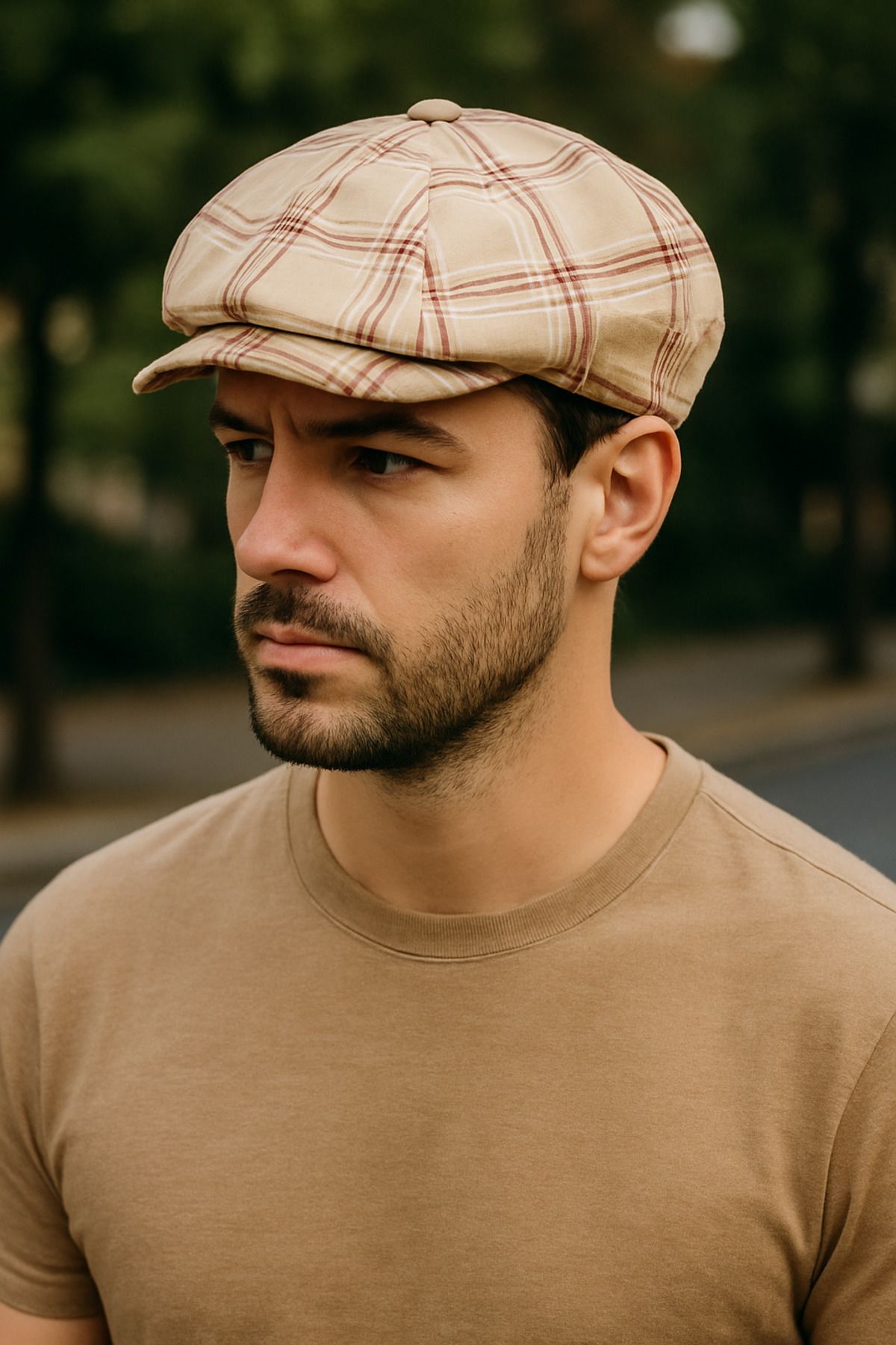 LAGRANZE Trend Kasket Ekoseli Erkek Şapka – Günlük & Retro