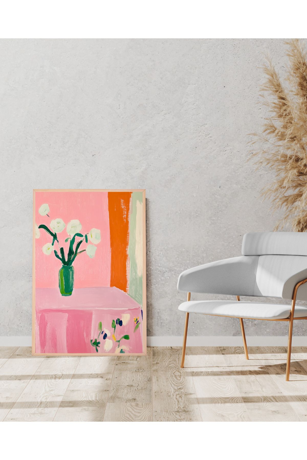 Tuba Decor Tek parça Ahşap Çerçeve Görünümlü MDF Tablo