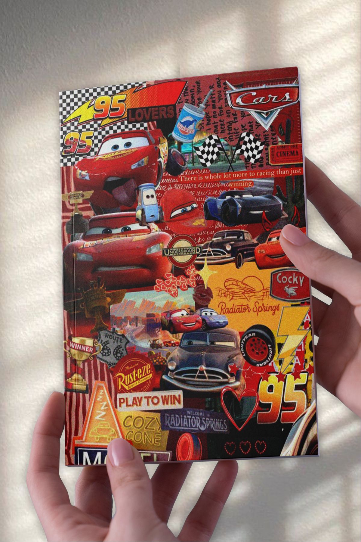 Ludios Cars Kolaj A5 Çizgisiz Günlük Hediyelik Defter (50 Sayfa)