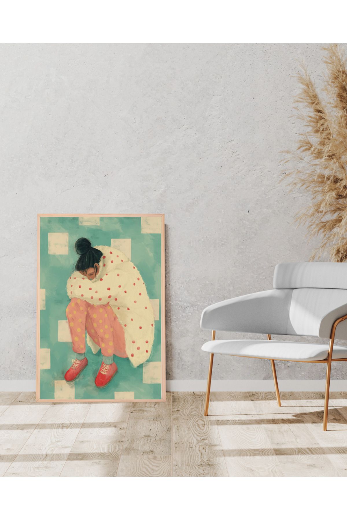 Tuba Decor Tek parça Ahşap Çerçeve Görünümlü MDF Tablo
