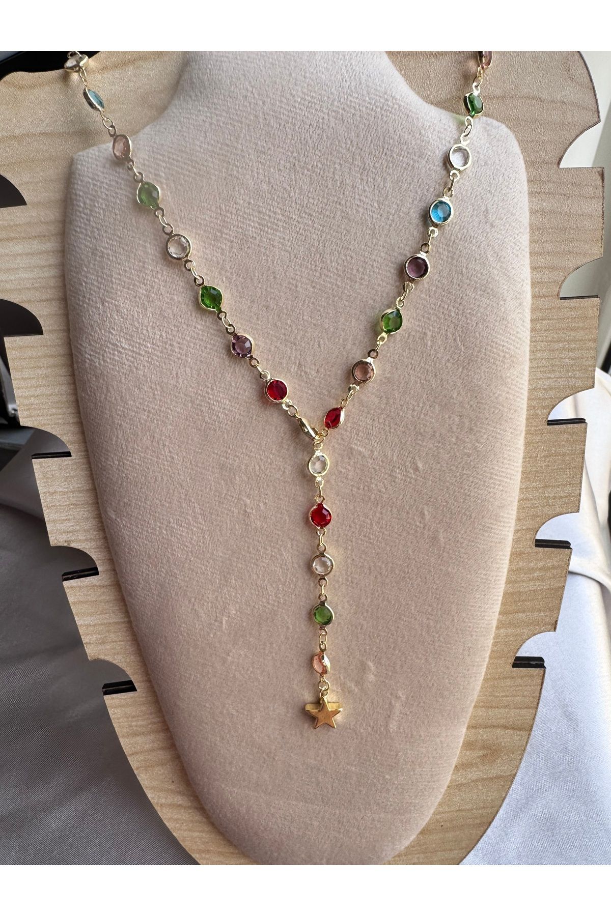 Lilon Jewelry Renkli Y Kolye