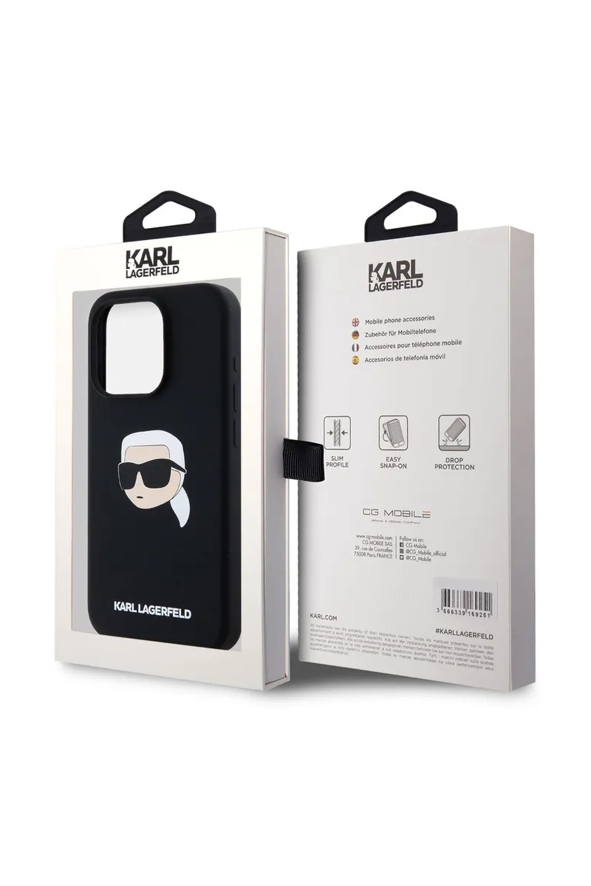 Karl Lagerfeld-Case for iPhone 15 - Karl Lagerfeld Silicone MagSafe (KLHMP15SSKHPPLK) - Karl`s Head 5