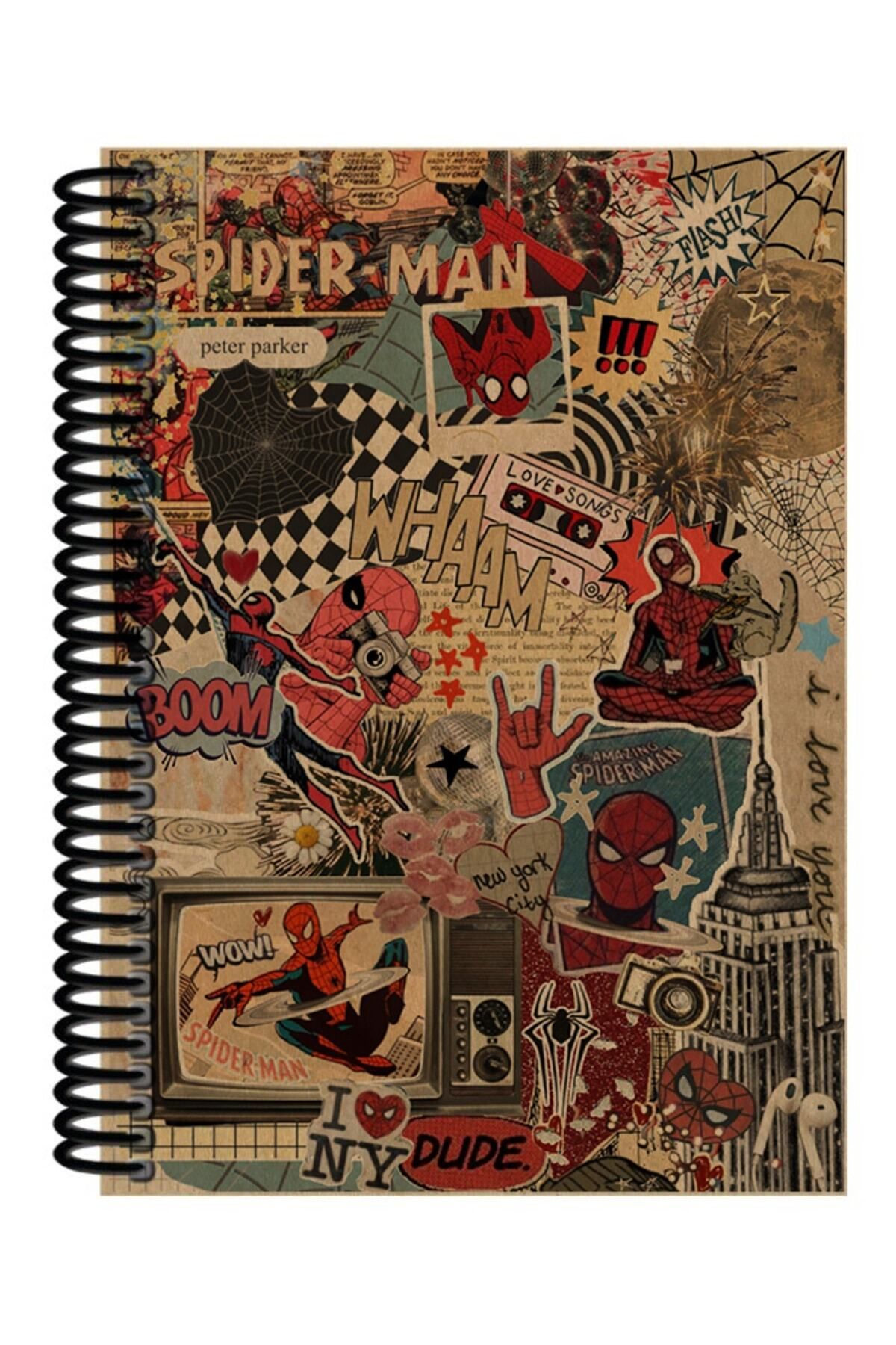 Ludios "A5 Spiralli Defter Örümcekmen Kolaj- Çizgisiz, 200 Sayfa | Sketch, Günlük, Notlar"