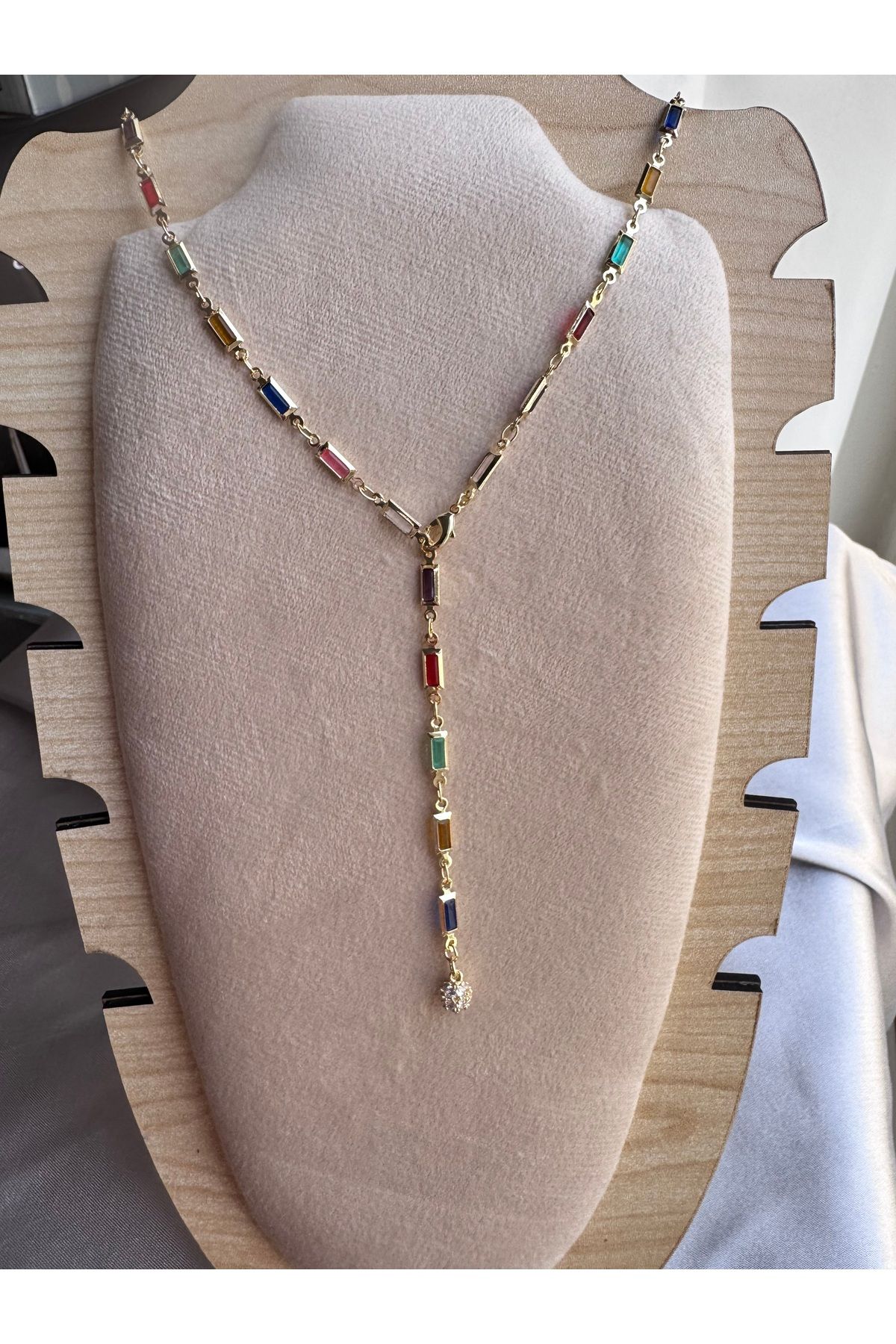 Lilon Jewelry Renkli Y Kolye