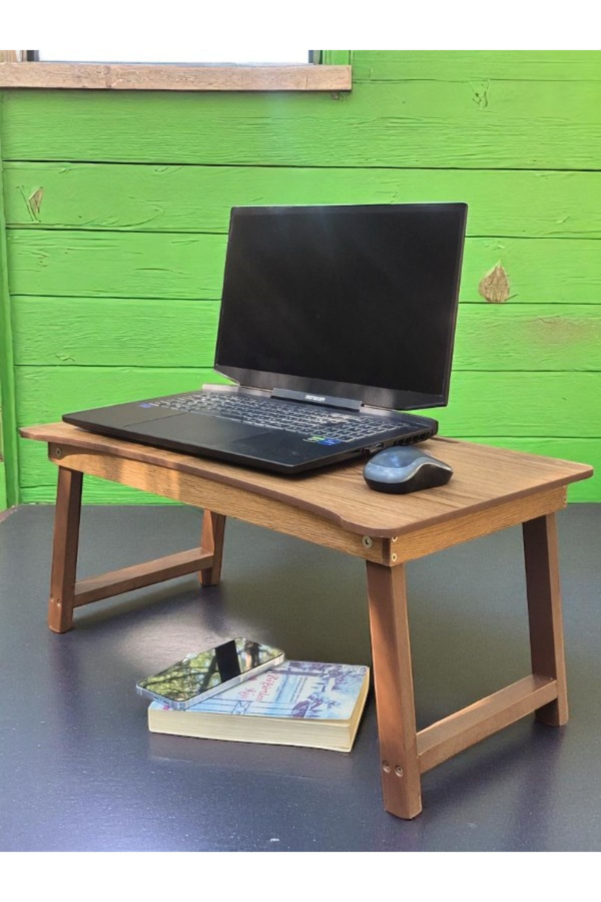 PAWN MARK COMPANY Katlanabilir Laptop Masası – Tablet Telefon Bölmeli Taşınabilir Notebook Bilgisayar Sehpası Stand