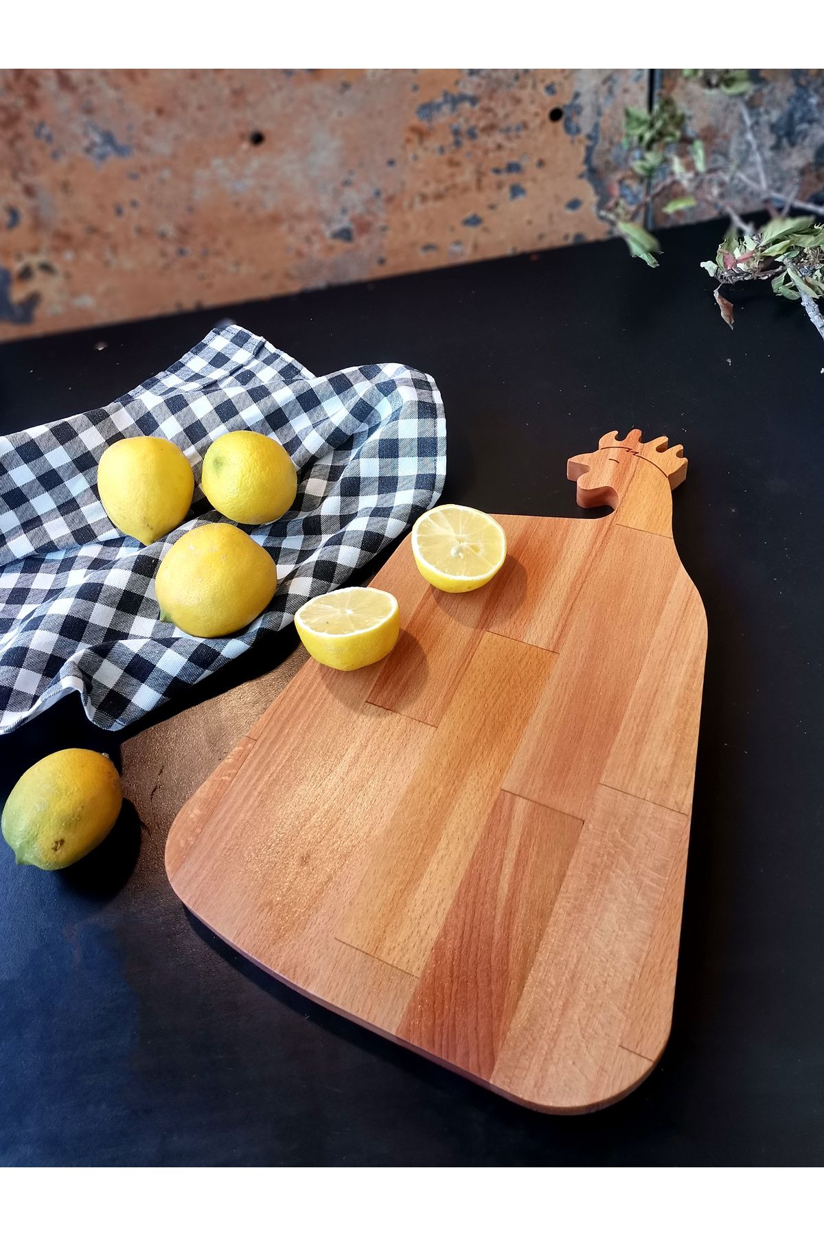 Teknofors Ahşap Horoz Doğrama Tahtası, Kesim Tahtası, Steak Board