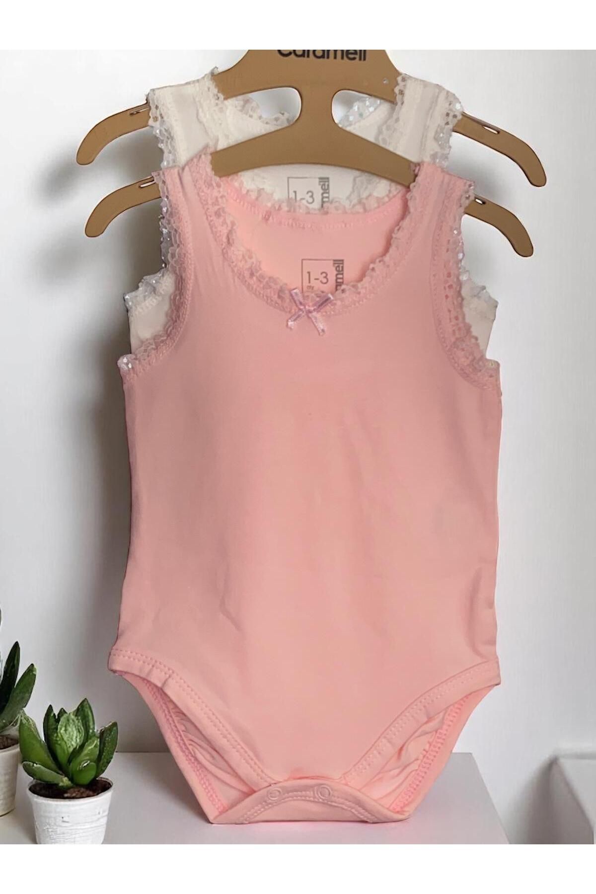ALTINTAŞ BABY Dantel Detaylı %100 Pamuk 2'li Body Set Kız Bebek