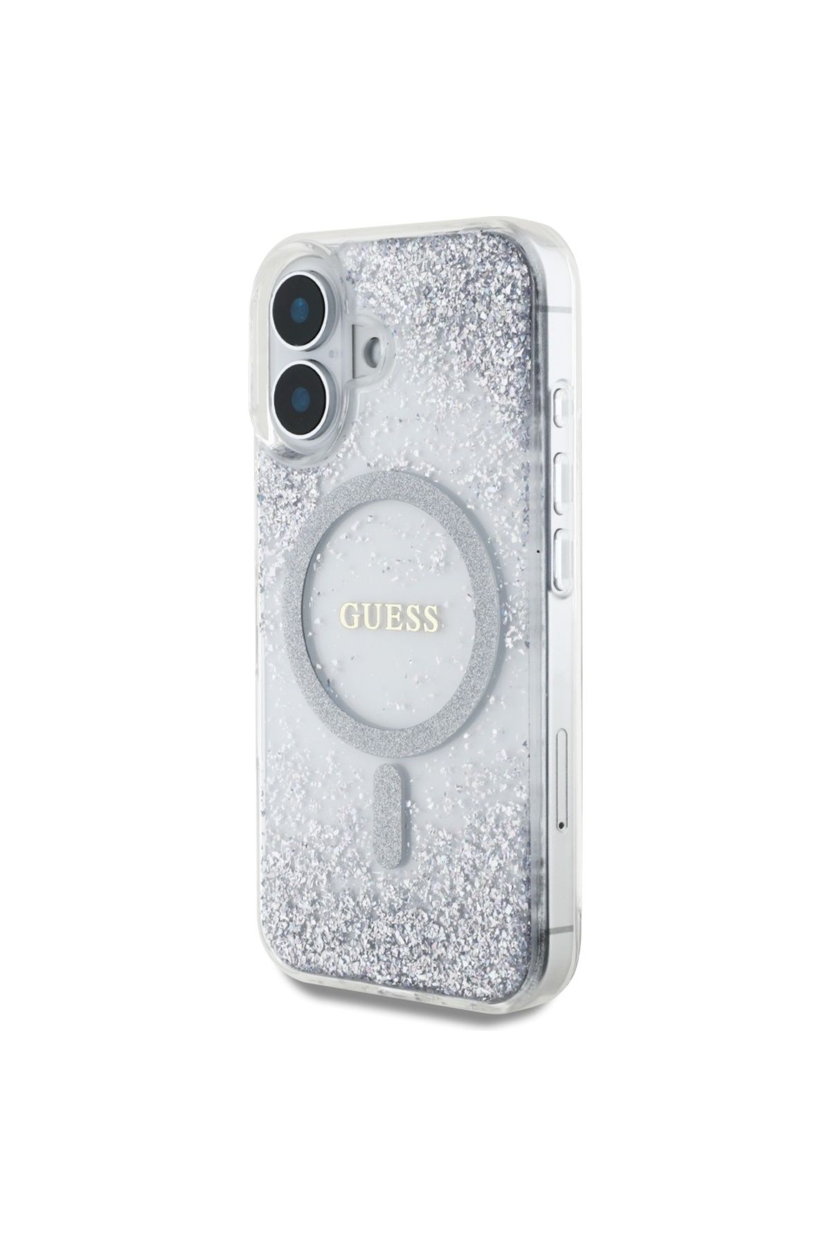 Guess-Case for iPhone 16 - Guess Hardcase Resin Gradient Glitter MagSafe (GUHMP16SRGRGES) - Silver 2