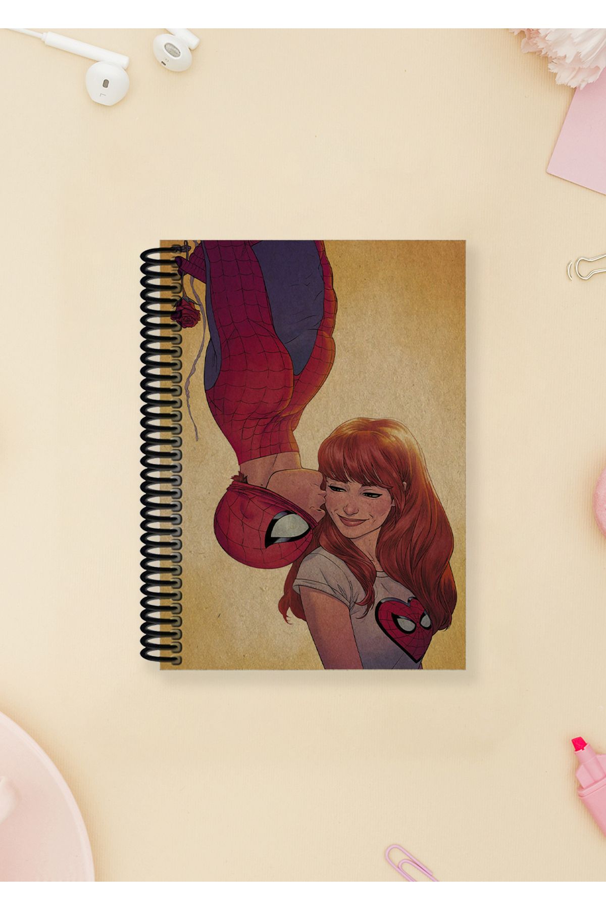 Ludios "A6 Spiralli Defter Örümcek & Marry- Çizgisiz, 100 Sayfa | Sketch, Günlük, Notlar"