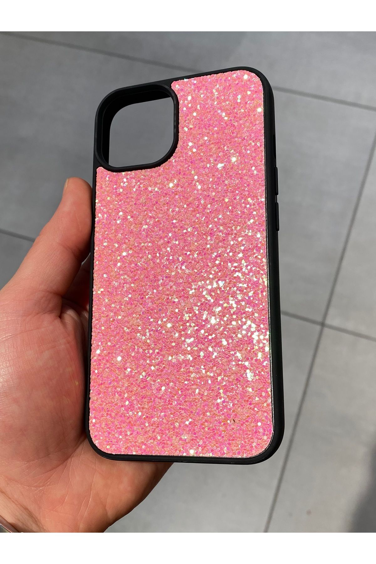 Mee.co İphone 15 Uyumlu Simli Işıltılı Darbeye Dayanıklı Parlak Silikon Kılıf
