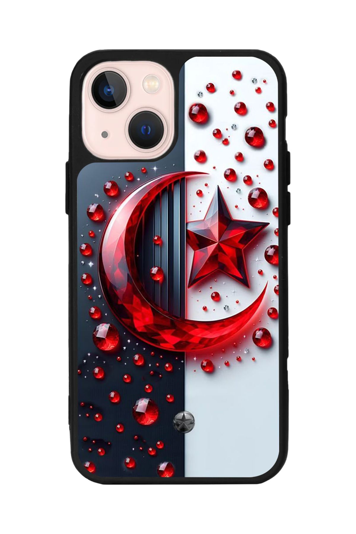 Aksel Kılıf Apple iPhone 15 Uyumlu Baskılı, Mat Siyah Renk, Yumuşak Silikon, Koruyucu, Şok Emici Kapak, Kılıf