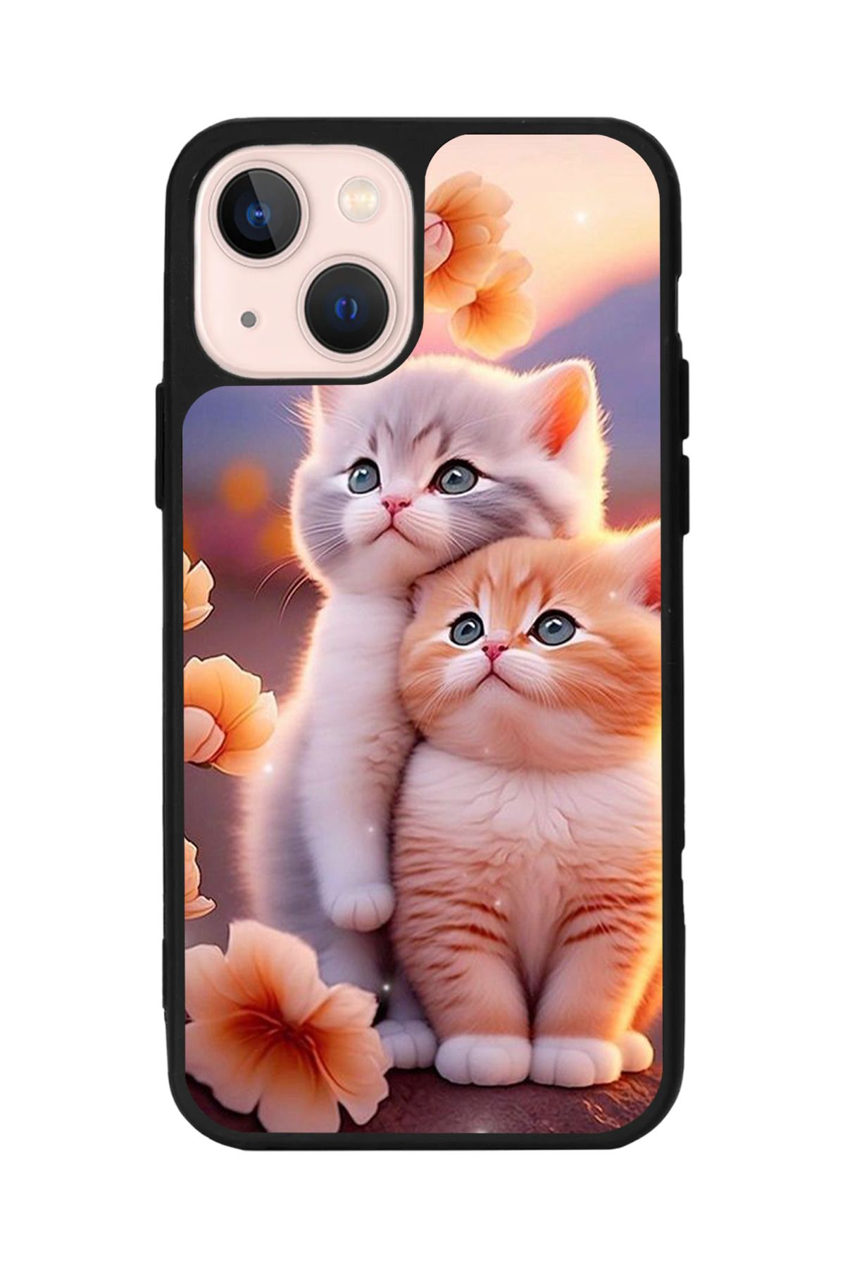Aksel Kılıf Apple iPhone 15 Uyumlu Baskılı, Mat Siyah Renk, Yumuşak Silikon, Koruyucu, Şok Emici Kapak, Kılıf