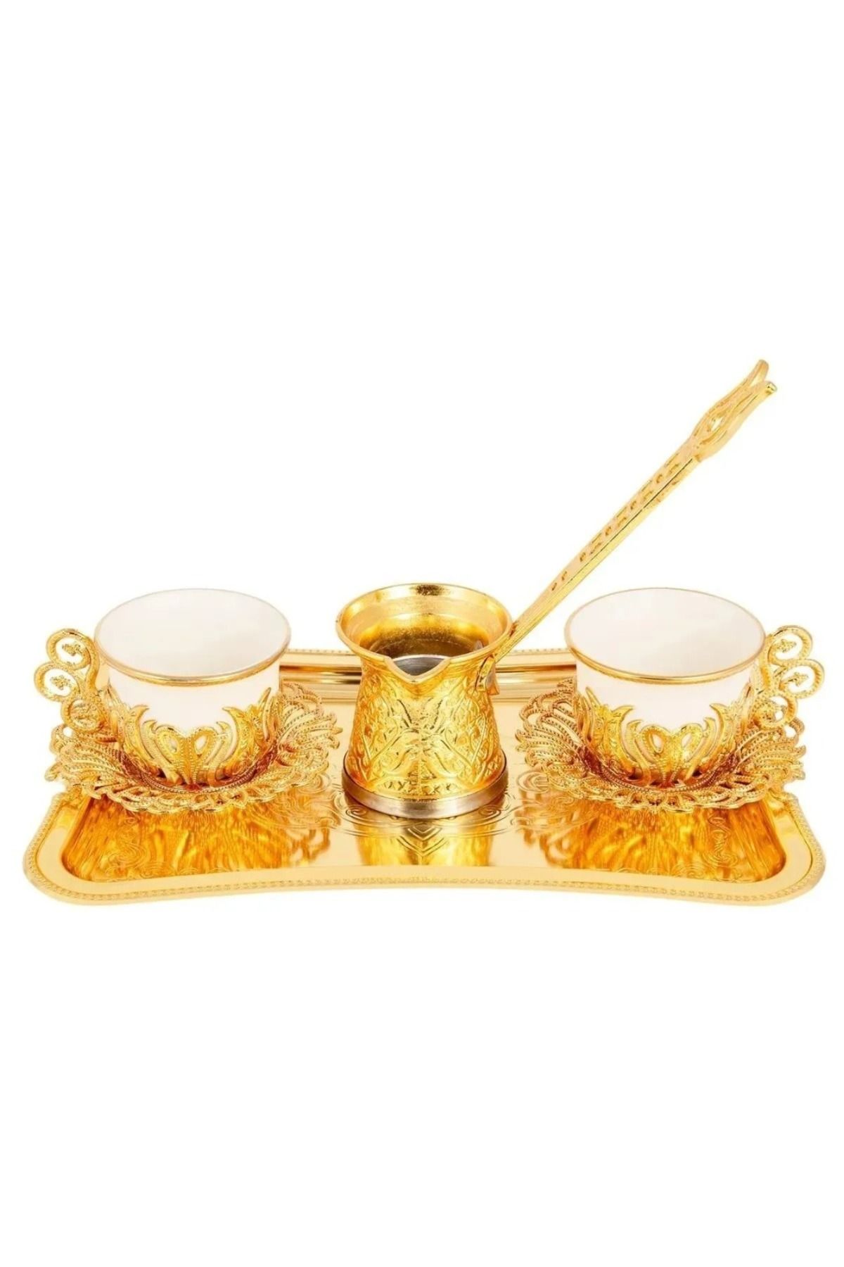 E orient KAHVE SUNUM KAHVE 2'Lİ CEZVELİ KAHVE SETİ ESPRESSO KAHVE MIRRA KAHVE TEPSİLİ