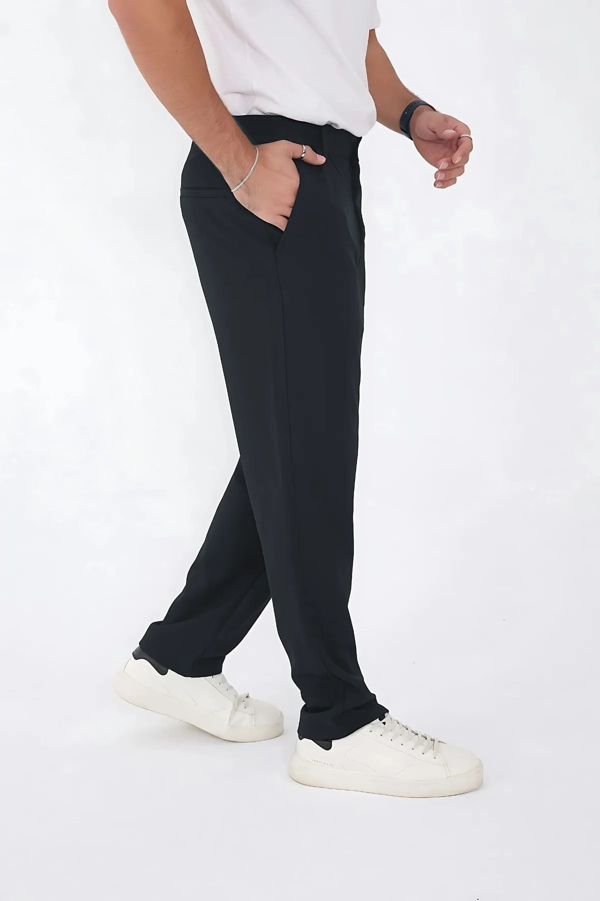 BARLİZ Erkek Beli Düğmeli Baggy Lise Okul Pantolonu