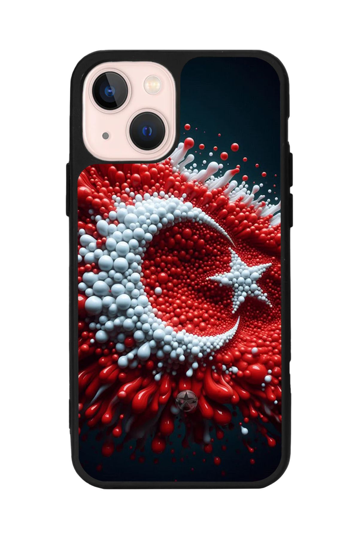 Aksel Kılıf Apple iPhone 15 Plus Uyumlu Baskılı,Mat Siyah,Yumuşak Silikon,Koruyucu,Şok Emici Kapak,Kılıf