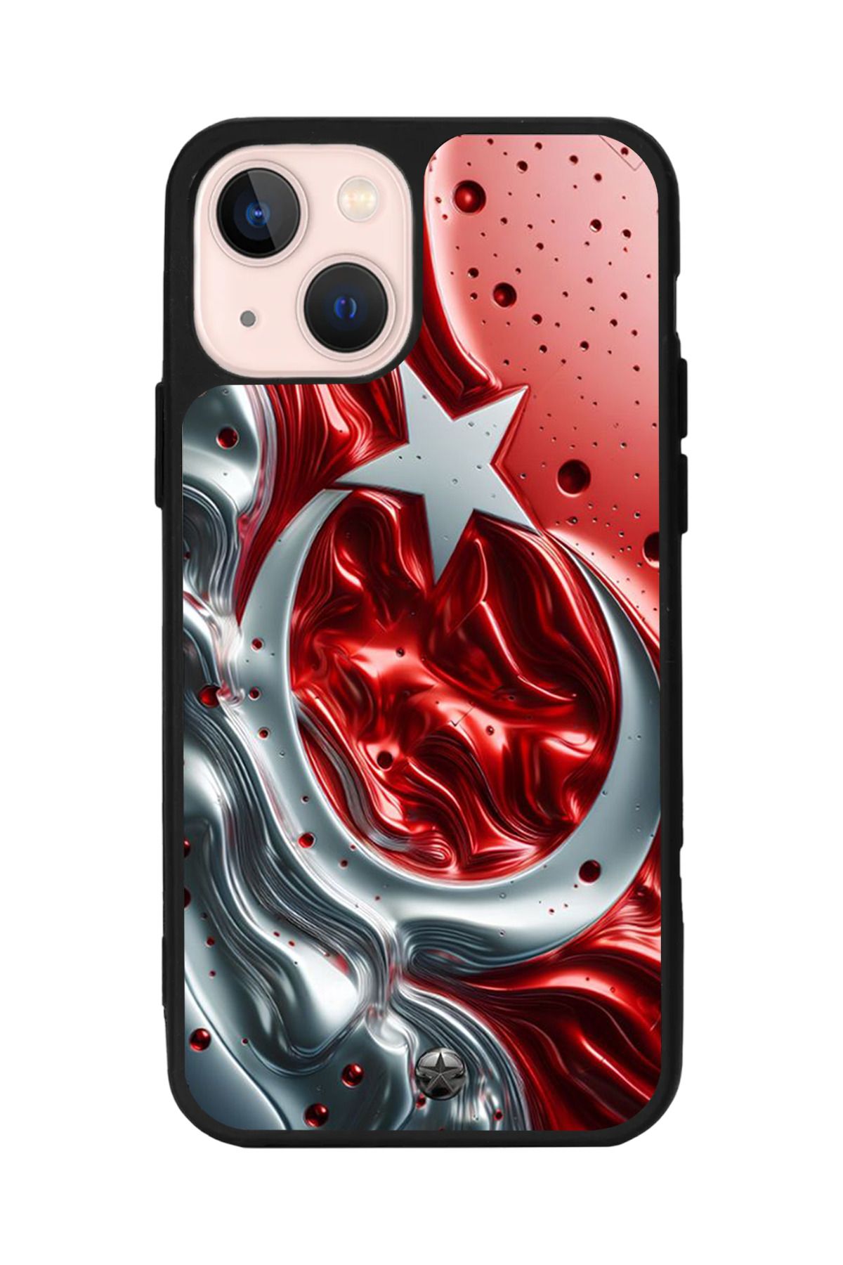 Aksel Kılıf Apple iPhone 15 Plus Uyumlu Baskılı,Mat Siyah,Yumuşak Silikon,Koruyucu,Şok Emici Kapak,Kılıf