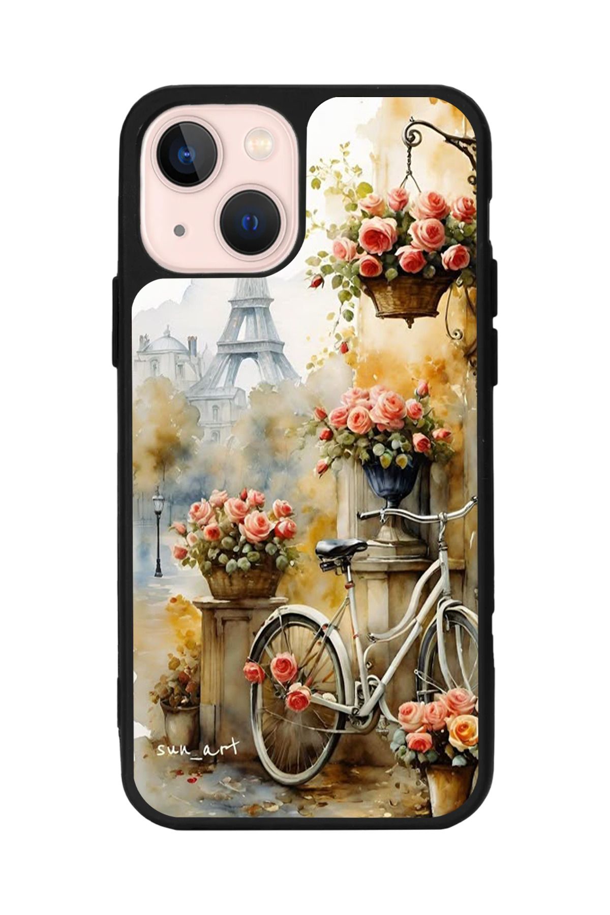 Aksel Kılıf Apple iPhone 15 Plus Uyumlu Baskılı,Mat Siyah,Yumuşak Silikon,Koruyucu,Şok Emici Kapak,Kılıf