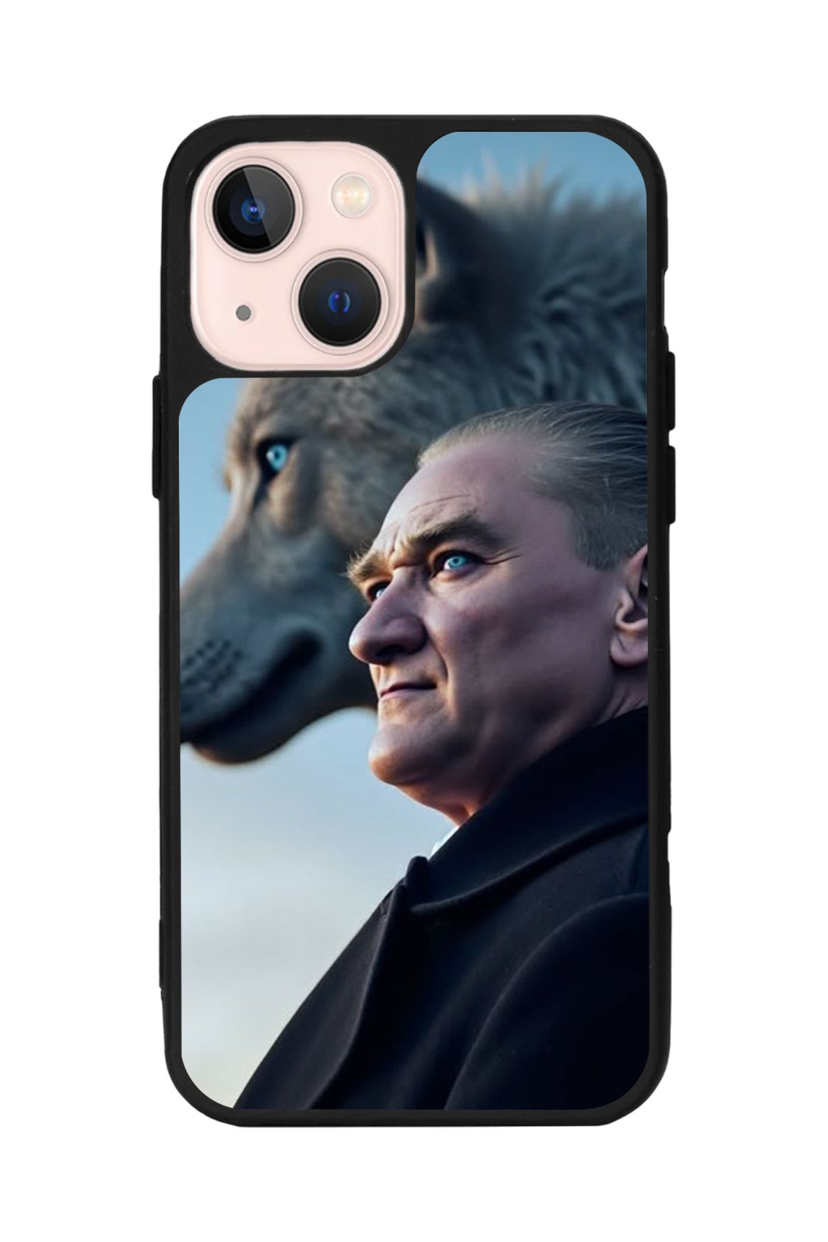 Aksel Kılıf Apple iPhone 13 Mini Uyumlu Baskılı,Mat Siyah,Yumuşak Silikon, Koruyucu, Şok Emici Kapak,Kılıf