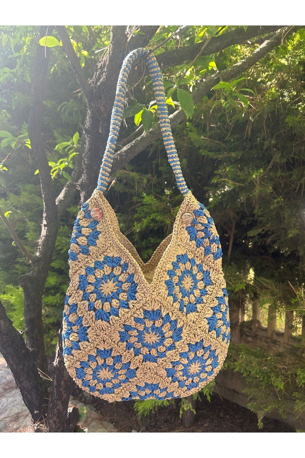 NapaDesignArt Astarlı Hasır Çanta / El Örgüsü Çanta / El Yapımı Çanta / Yazlık Çanta / Plaj Çantası Kağıt Ip