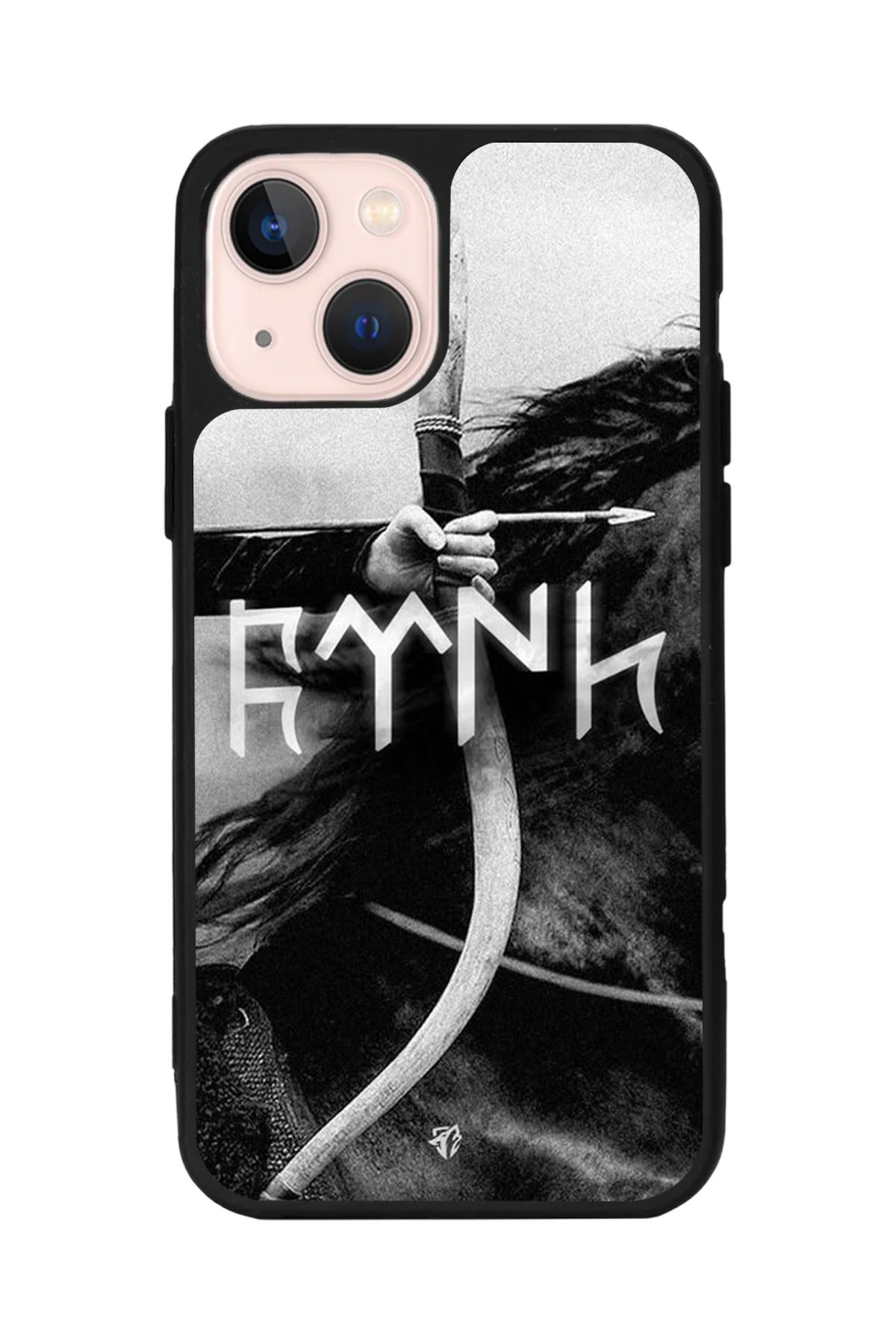 Aksel Kılıf Apple iPhone 13 Mini Uyumlu Baskılı,Mat Siyah,Yumuşak Silikon, Koruyucu, Şok Emici Kapak,Kılıf