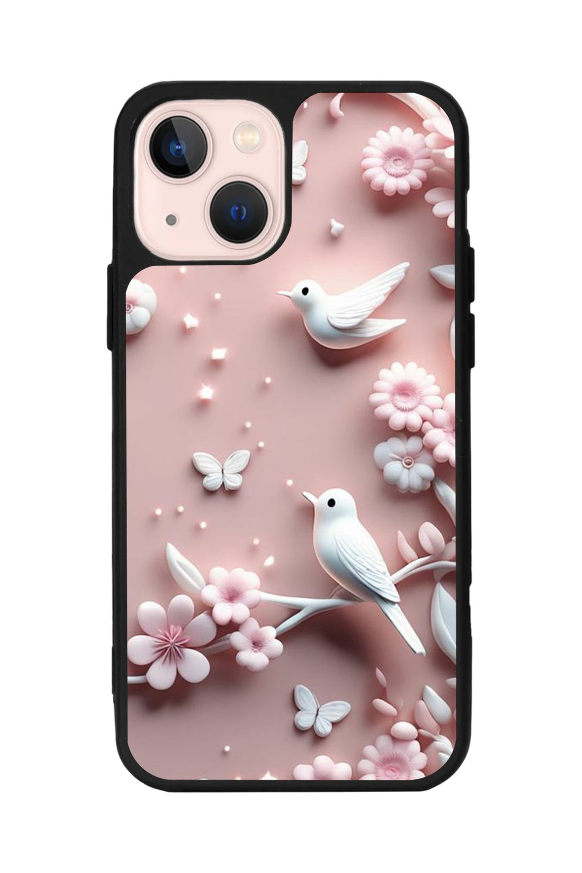Aksel Kılıf Apple iphone 14 Uyumlu Baskılı, Mat Siyah Renk, Yumuşak Silikon, Koruyucu, Şok Emici Kapak, Kılıf