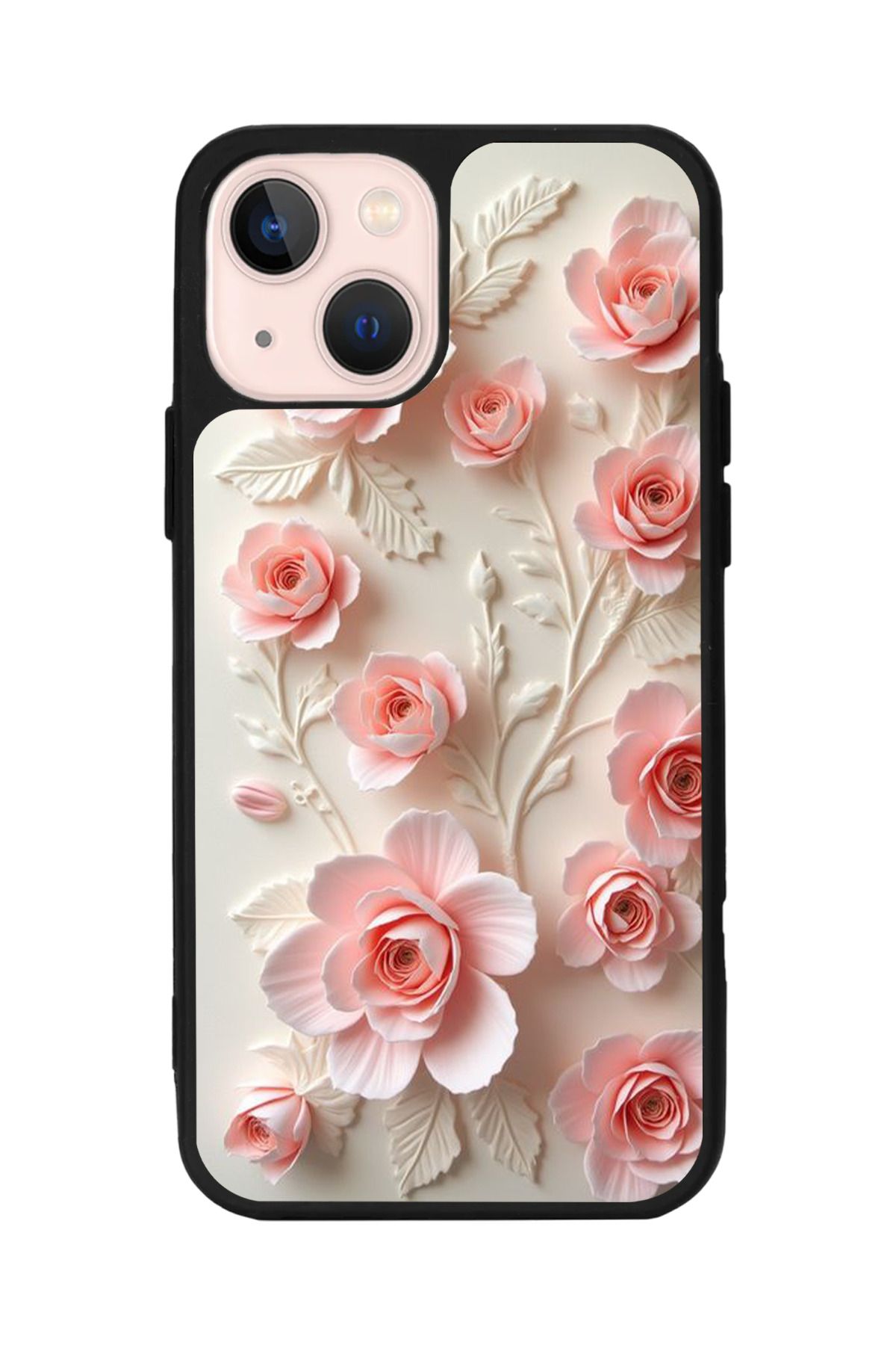 Aksel Kılıf Apple iPhone 15 Uyumlu Baskılı, Mat Siyah Renk, Yumuşak Silikon, Koruyucu, Şok Emici Kapak, Kılıf