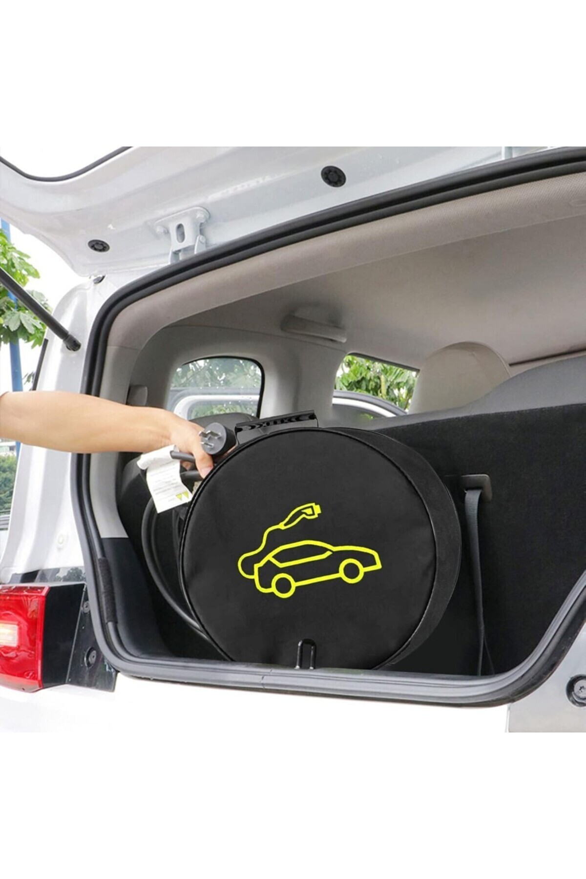 Glanz Elektrikli Araç Şarj Kablosu Taşıma Çantası Yuvarlak