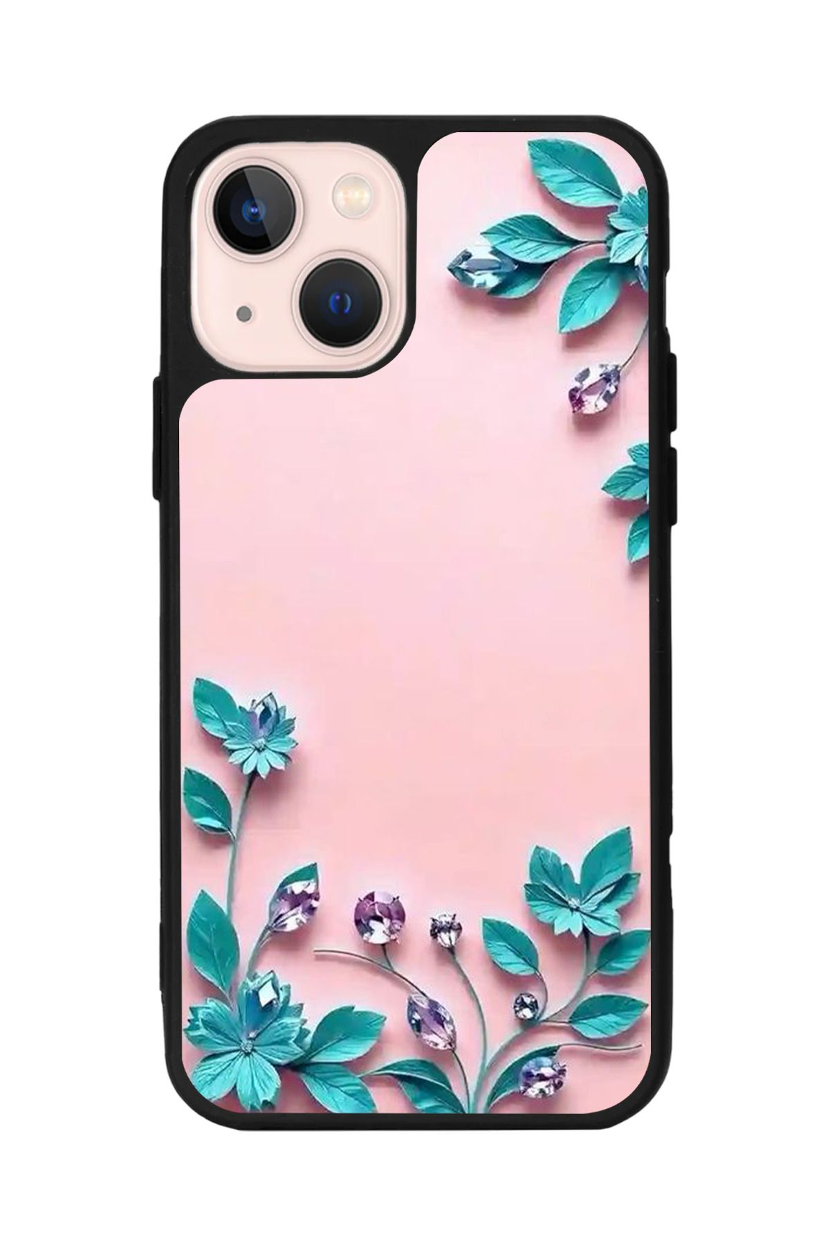 Aksel Kılıf Apple iPhone 13 Mini Uyumlu Baskılı,Mat Siyah,Yumuşak Silikon, Koruyucu, Şok Emici Kapak,Kılıf