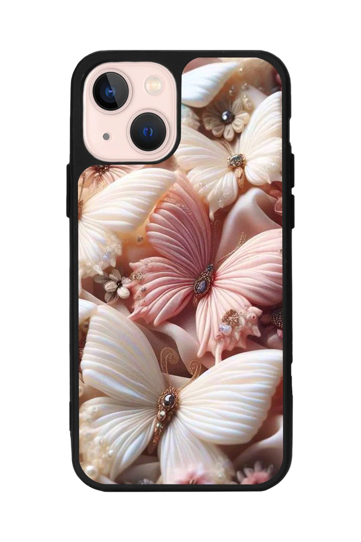 Aksel Kılıf Apple iPhone 15 Uyumlu Baskılı, Mat Siyah Renk, Yumuşak Silikon, Koruyucu, Şok Emici Kapak, Kılıf