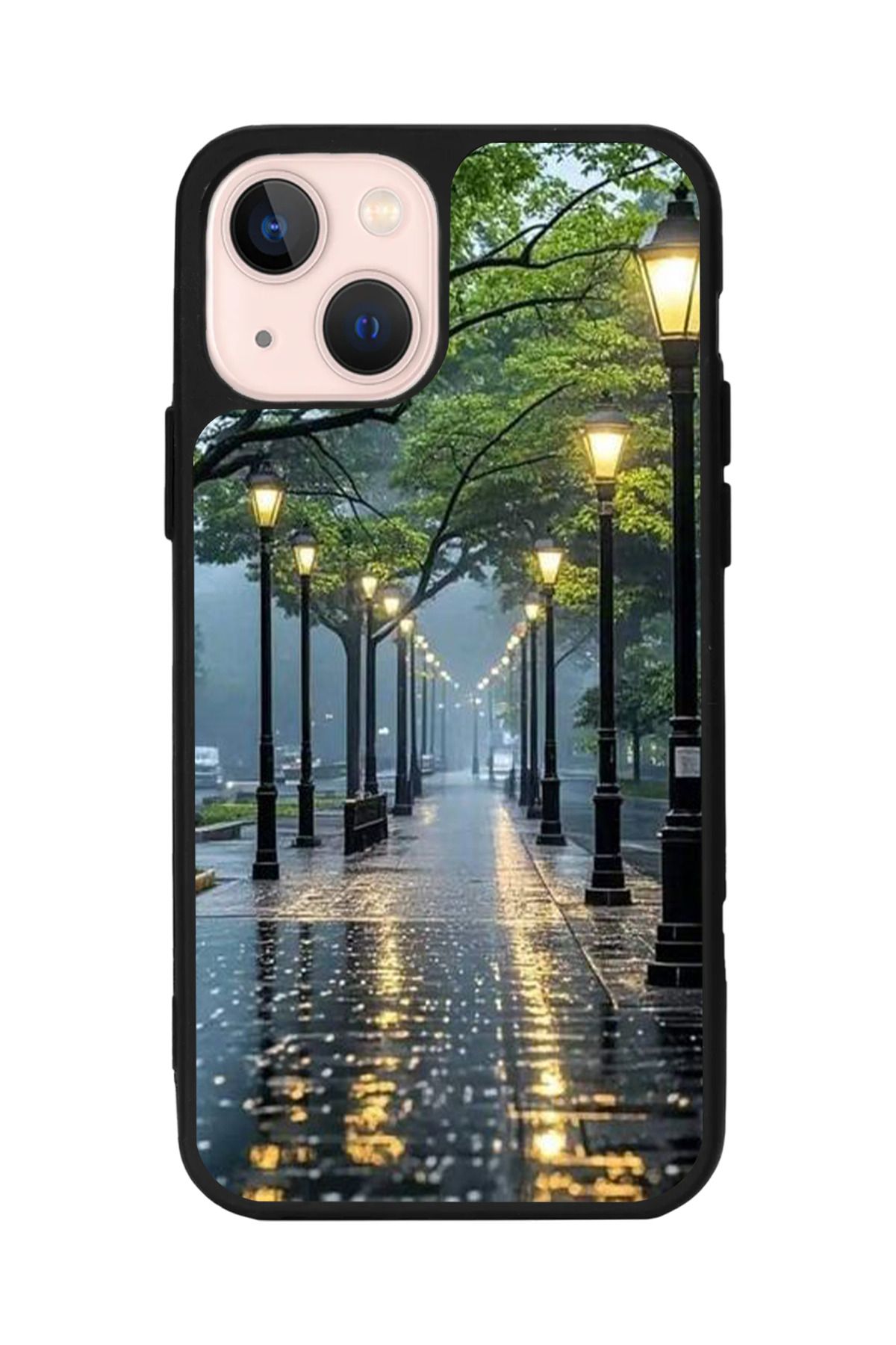Aksel Kılıf Apple iphone 14 Uyumlu Baskılı, Mat Siyah Renk, Yumuşak Silikon, Koruyucu, Şok Emici Kapak, Kılıf
