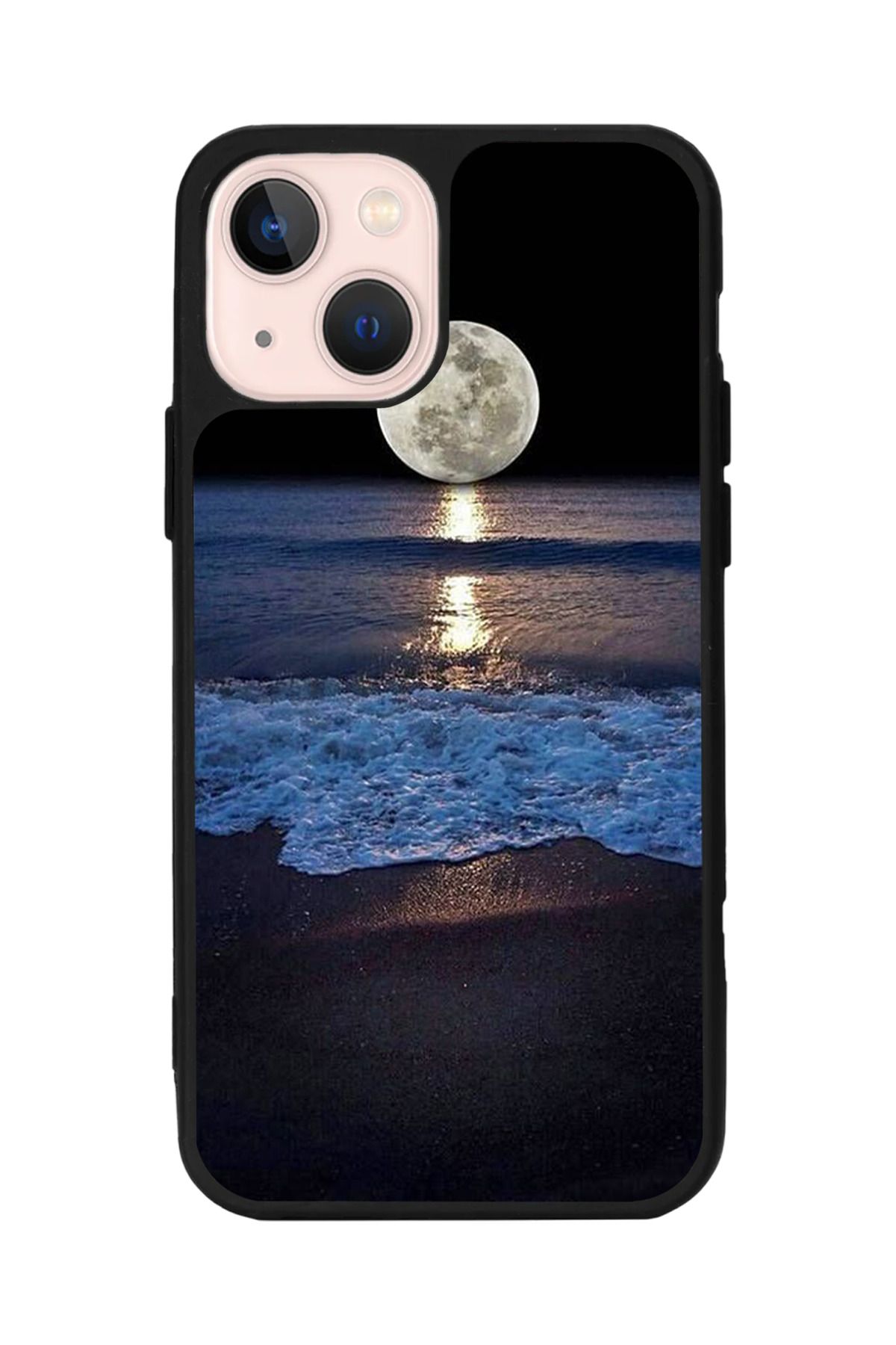 Aksel Kılıf Apple iPhone 15 Uyumlu Baskılı, Mat Siyah Renk, Yumuşak Silikon, Koruyucu, Şok Emici Kapak, Kılıf