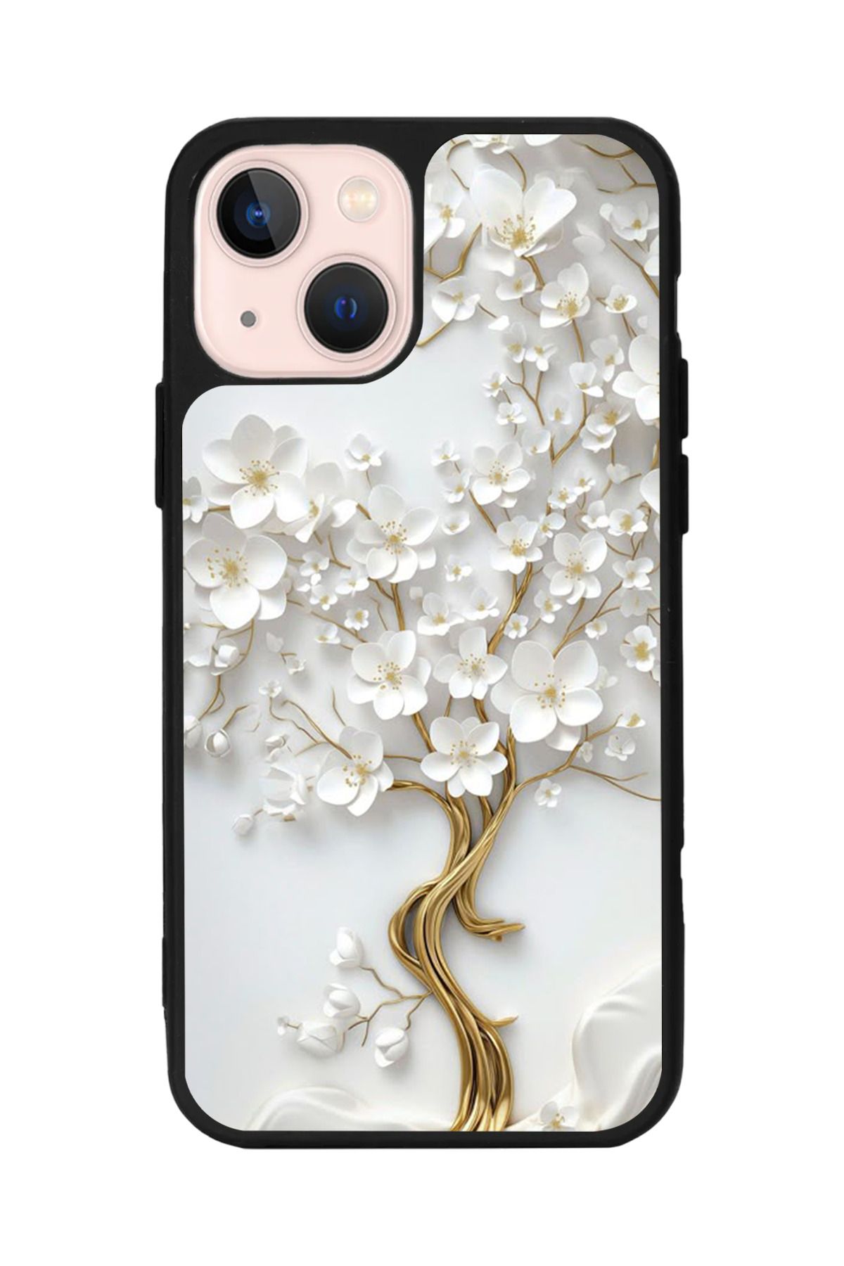 Aksel Kılıf Apple iPhone 15 Uyumlu Baskılı, Mat Siyah Renk, Yumuşak Silikon, Koruyucu, Şok Emici Kapak, Kılıf