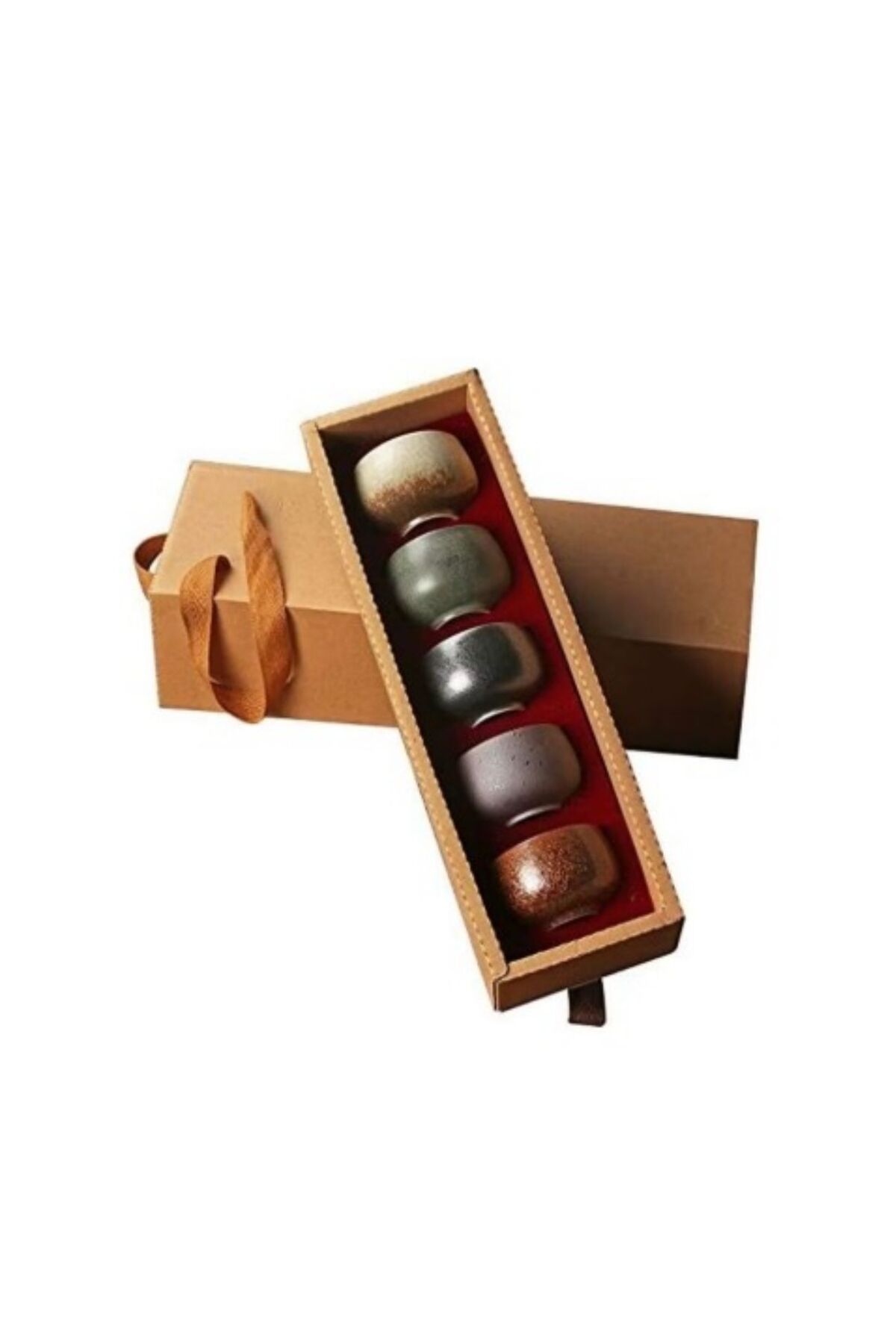 XIUWOO 5'li Çift Duvarlı Seramik Espresso Kahve Kupası Çok Renkli 100ml