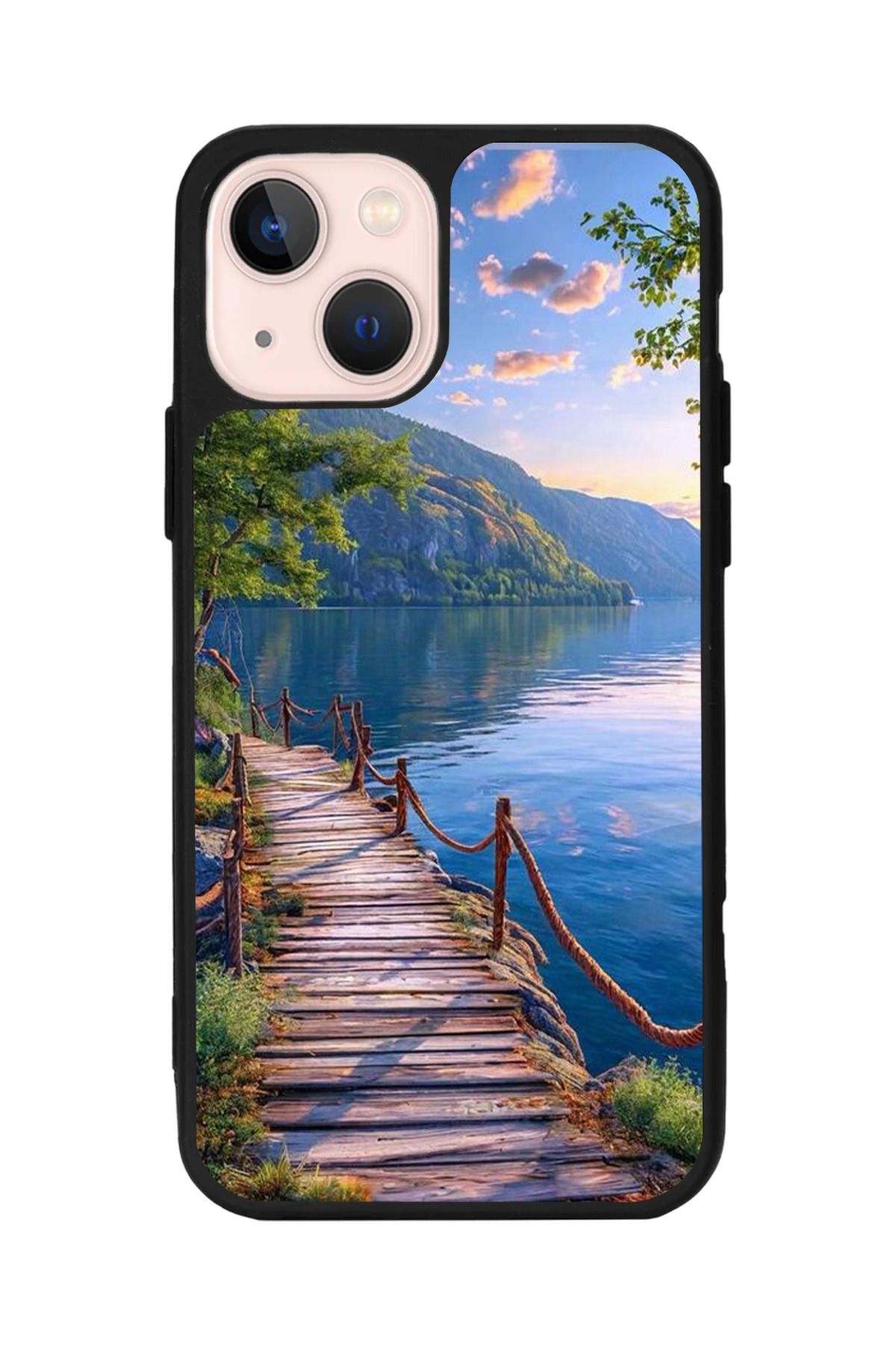 Aksel Kılıf Apple iPhone 14 Plus Uyumlu Baskılı, Mat Siyah,Yumuşak Silikon,Koruyucu,Şok Emici Kapak,Kılıf