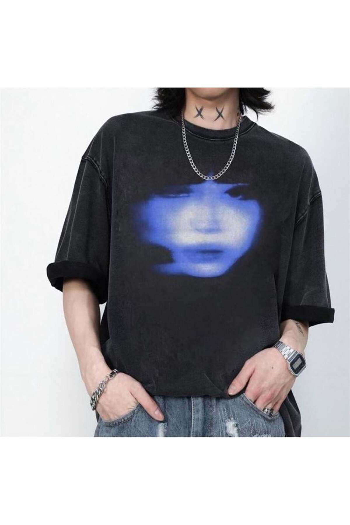 BALİNA Siyah Halogen Blue Face (Unisex) T-Shirt THE SOLO