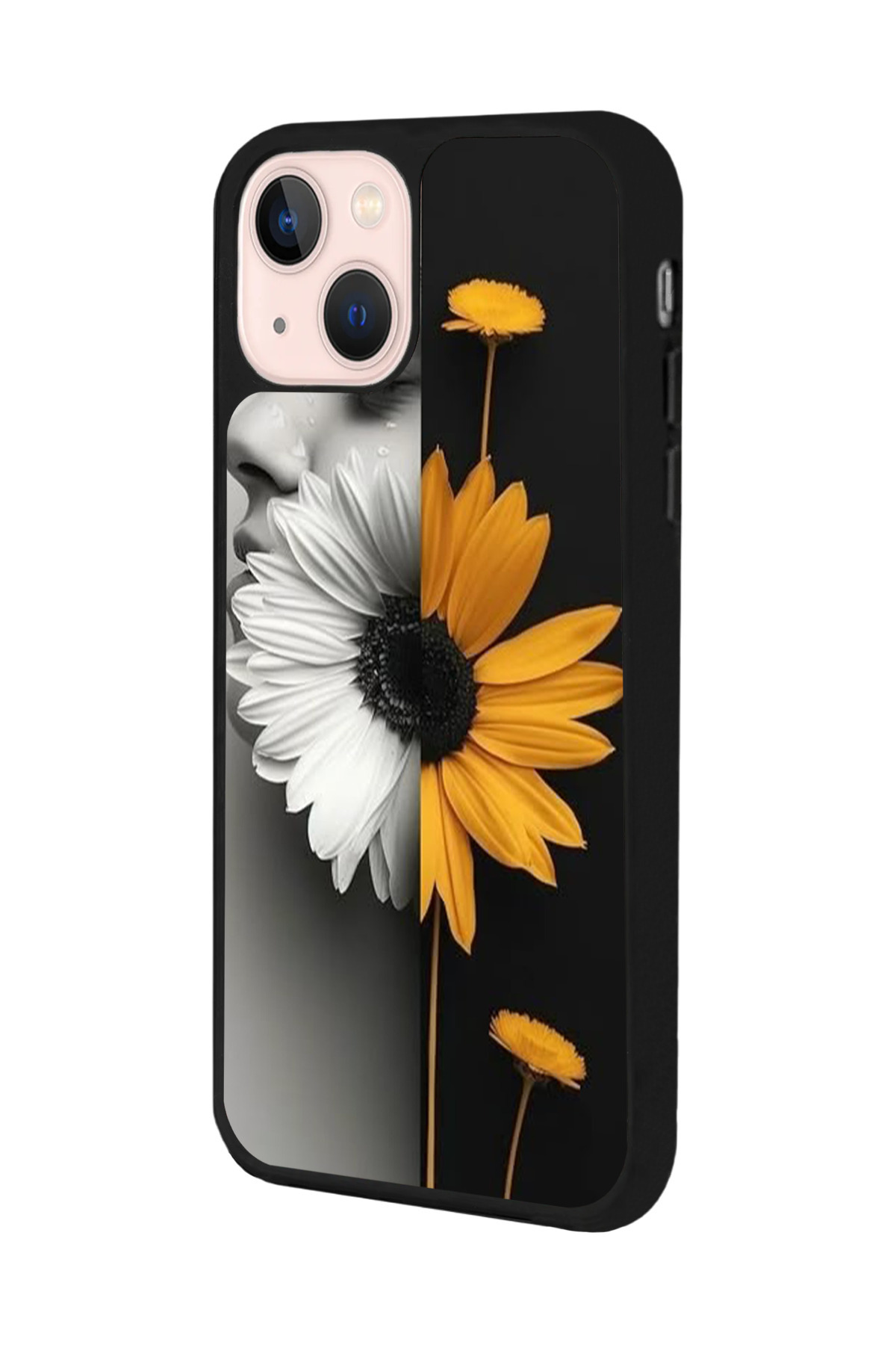 Aksel Kılıf-Apple iPhone 15 Compatible Printed, Matte Black Color, Soft Silicone, Protector, Shock Absorbing Cover, Case 3