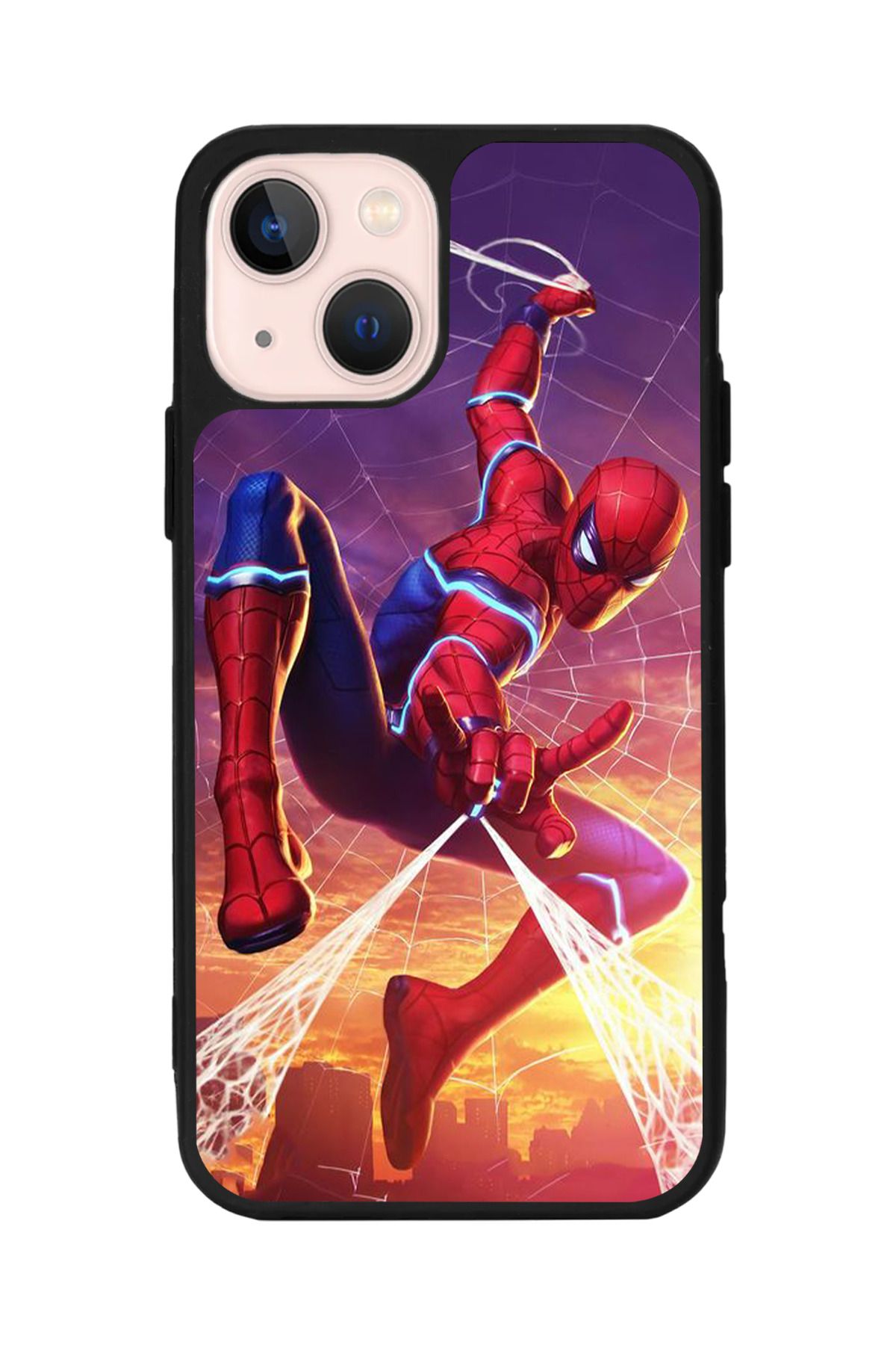 Aksel Kılıf Apple iphone 14 Uyumlu Baskılı, Mat Siyah Renk, Yumuşak Silikon, Koruyucu, Şok Emici Kapak, Kılıf