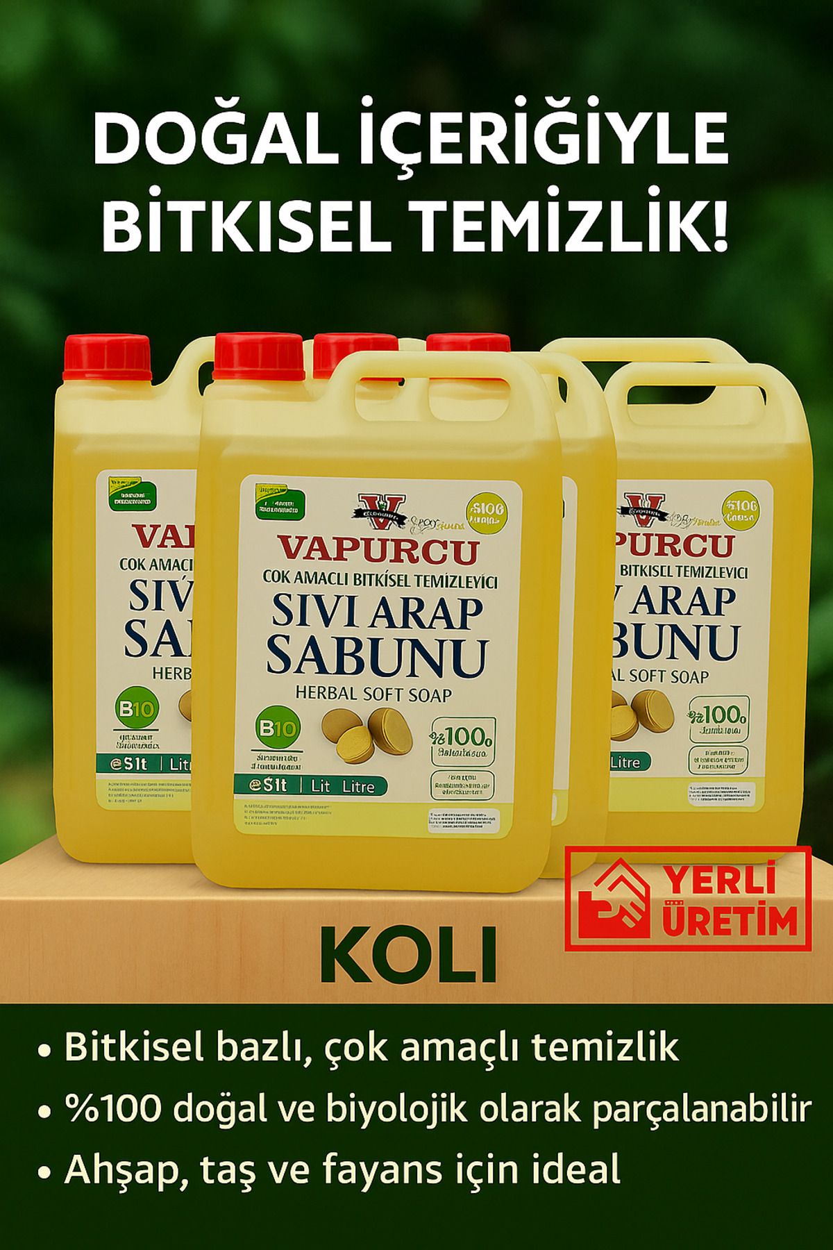 TETİKOĞLU KİMYA Vapurcu Sıvı Arap Sabunu 4 x 5 Litre = 20 Litre 1 Koli