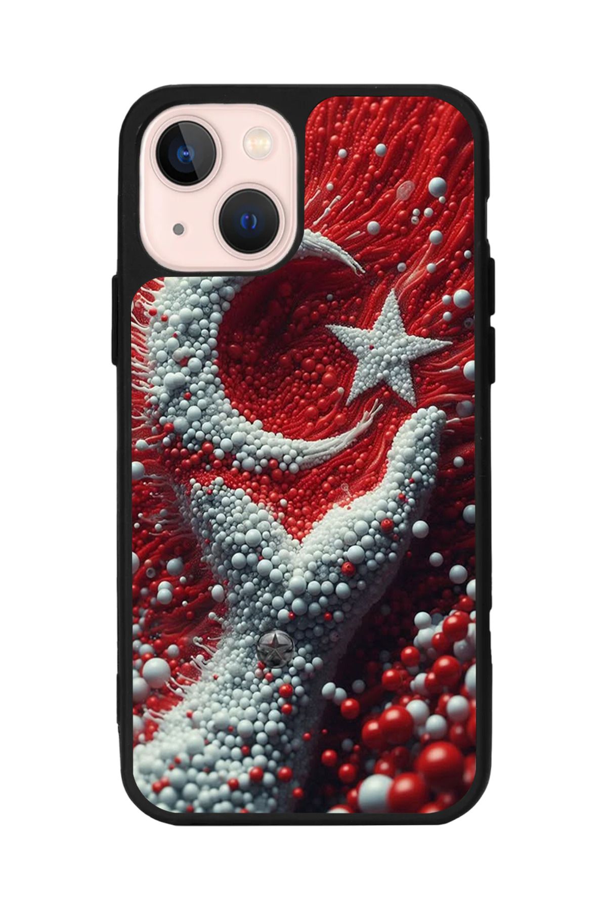 Aksel Kılıf Apple iPhone 15 Plus Uyumlu Baskılı,Mat Siyah,Yumuşak Silikon,Koruyucu,Şok Emici Kapak,Kılıf