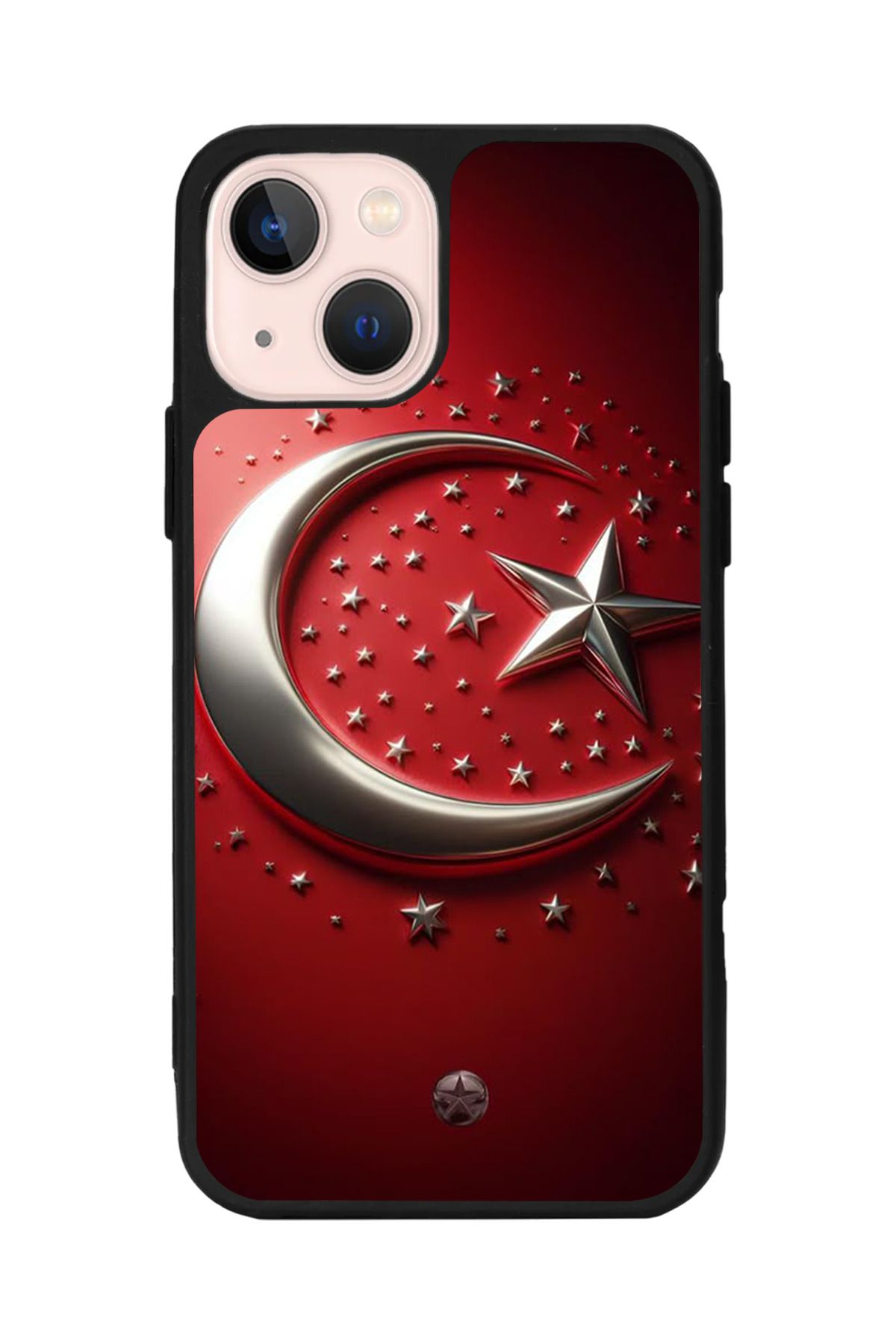 Aksel Kılıf Apple iPhone 14 Plus Uyumlu Baskılı, Mat Siyah,Yumuşak Silikon,Koruyucu,Şok Emici Kapak,Kılıf
