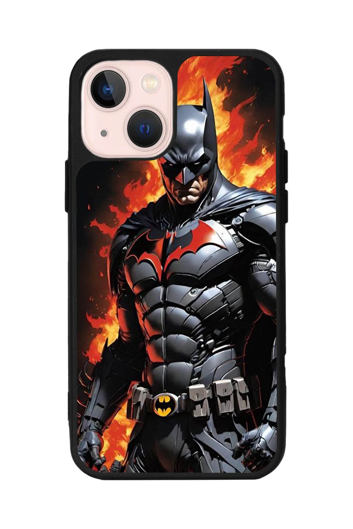 Aksel Kılıf Apple iphone 14 Uyumlu Baskılı, Mat Siyah Renk, Yumuşak Silikon, Koruyucu, Şok Emici Kapak, Kılıf