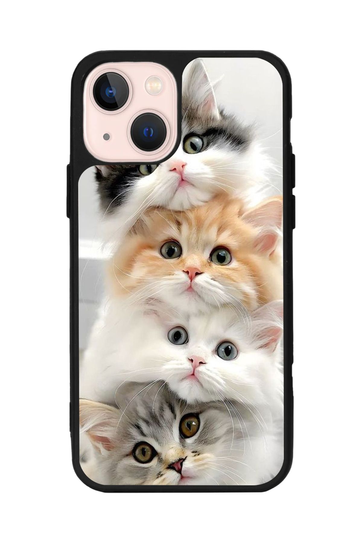 Aksel Kılıf Apple iphone 14 Uyumlu Baskılı, Mat Siyah Renk, Yumuşak Silikon, Koruyucu, Şok Emici Kapak, Kılıf