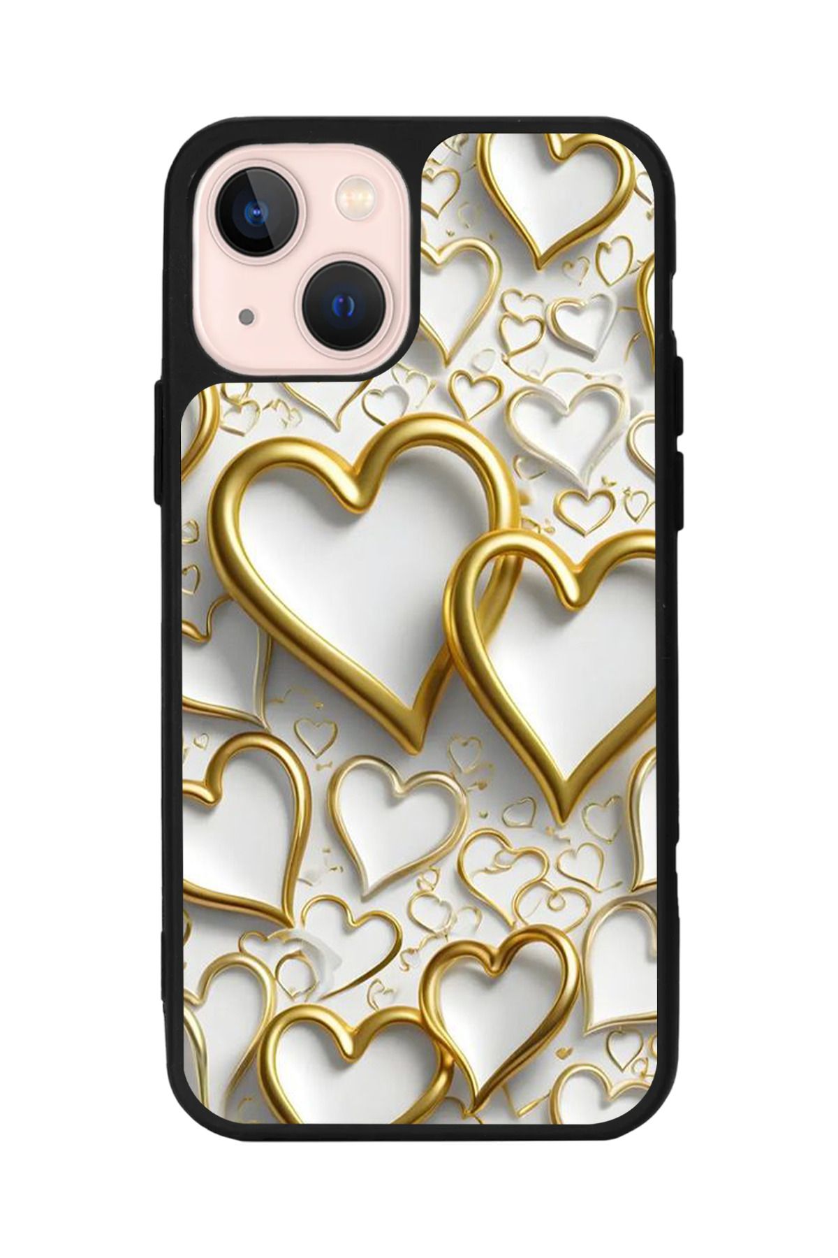 Aksel Kılıf Apple iPhone 13 Uyumlu Baskılı, Mat Siyah,Yumuşak Silikon,Koruyucu,Şok Emici Kapak,Kılıf